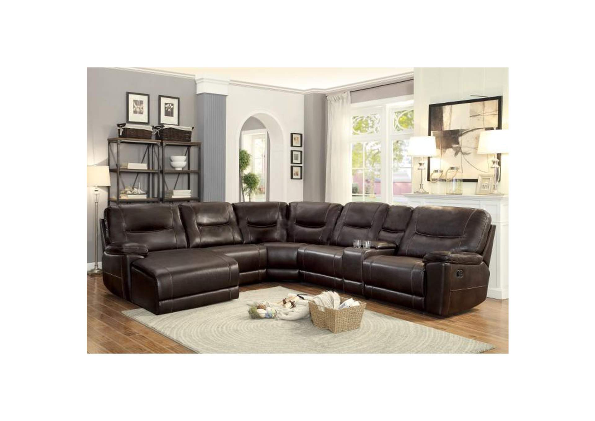 Columbus 6-Piece Modular Reclining Sectional With Left Chaise,Homelegance