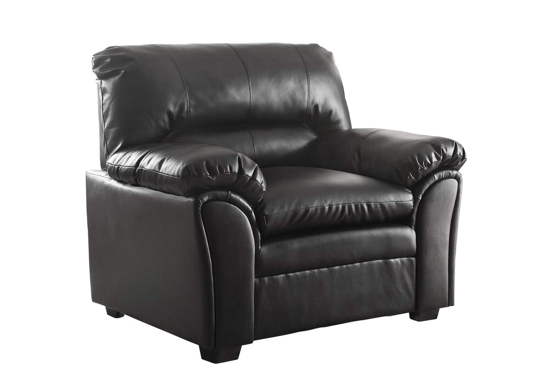 Chair,Blk Bonded Leather Match,Homelegance