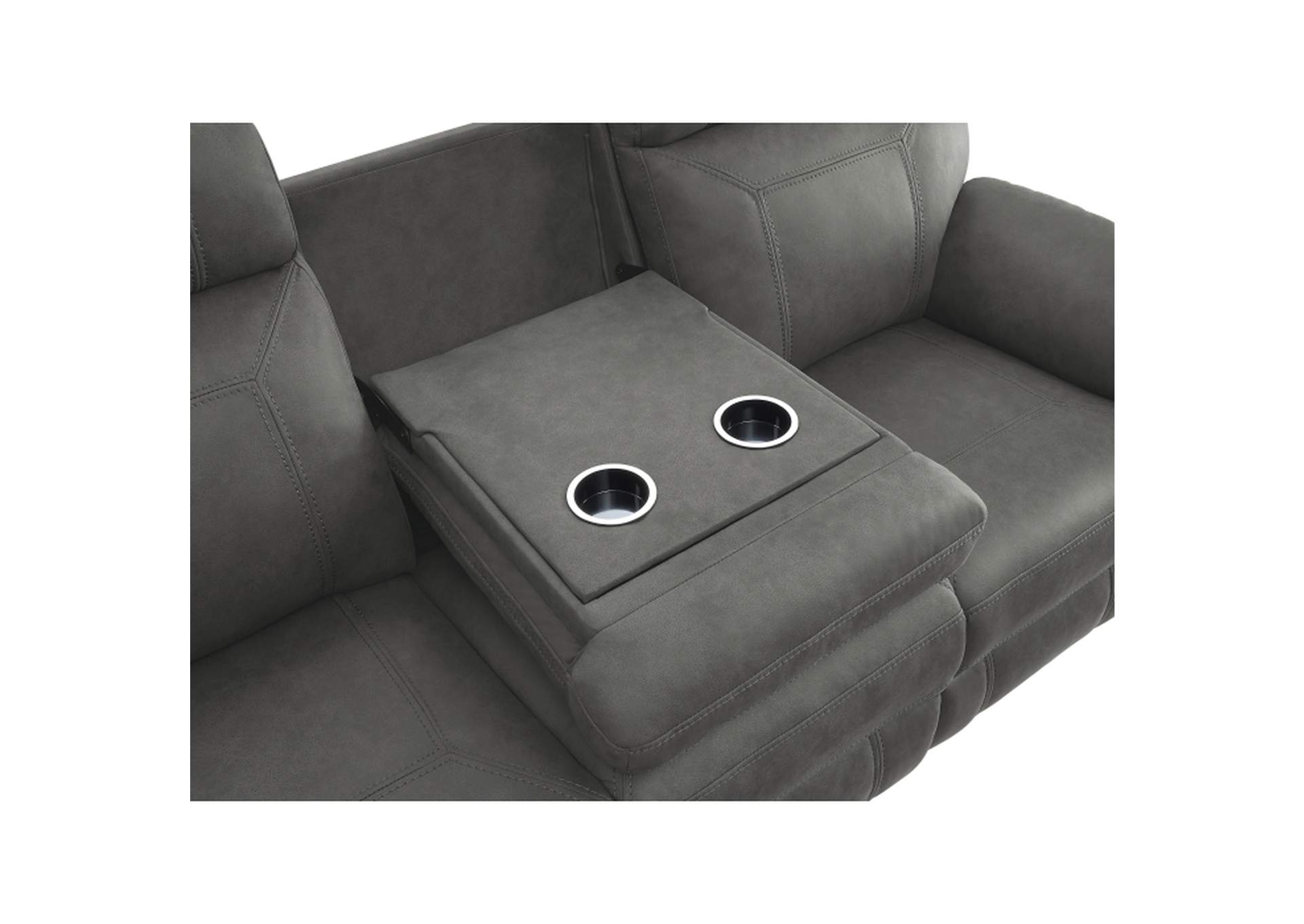 Clifton Double Reclining Sofa with Center Drop-Down Cup Holders,Homelegance