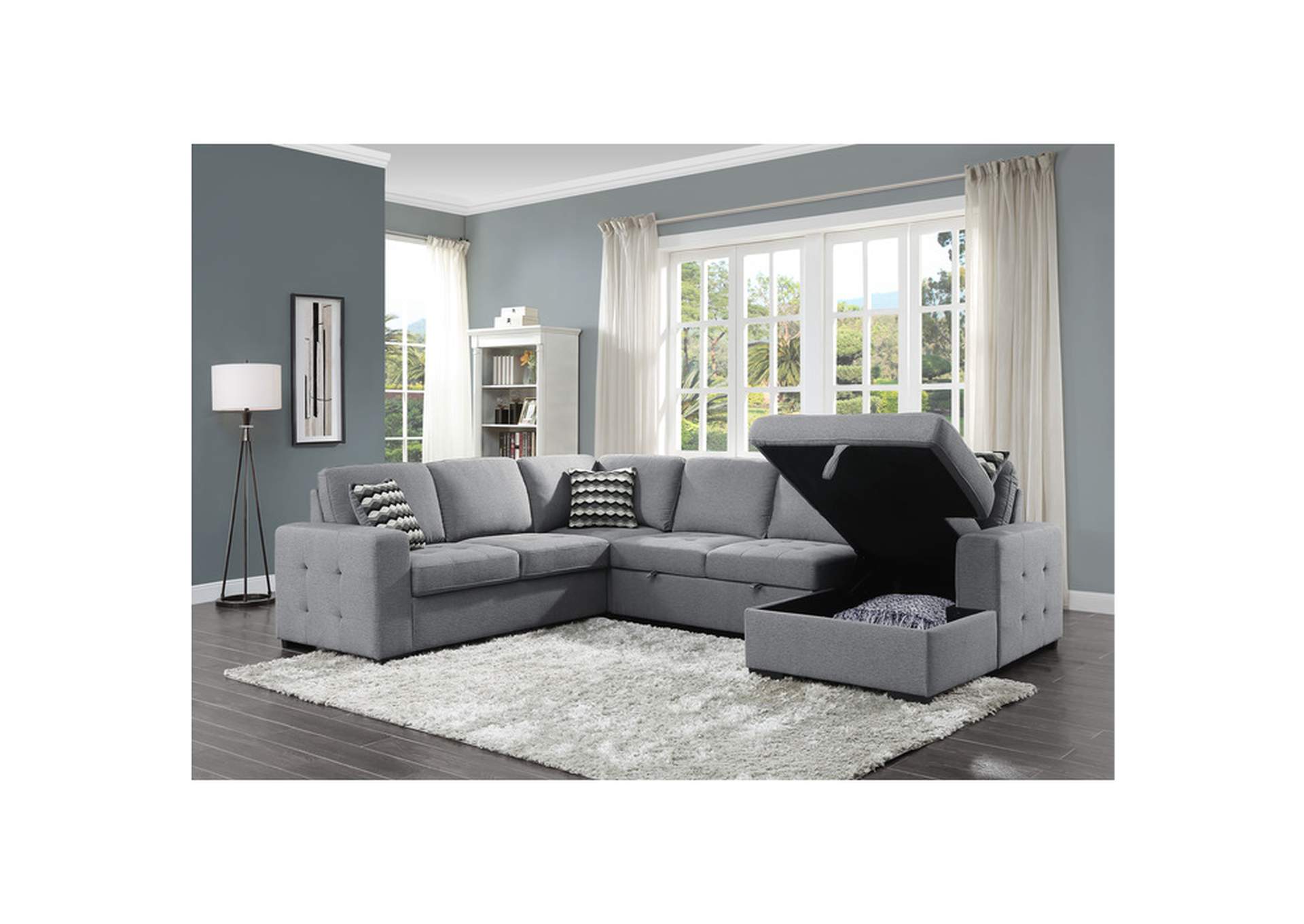 Right Side Chaise With Hidden Storage,Homelegance