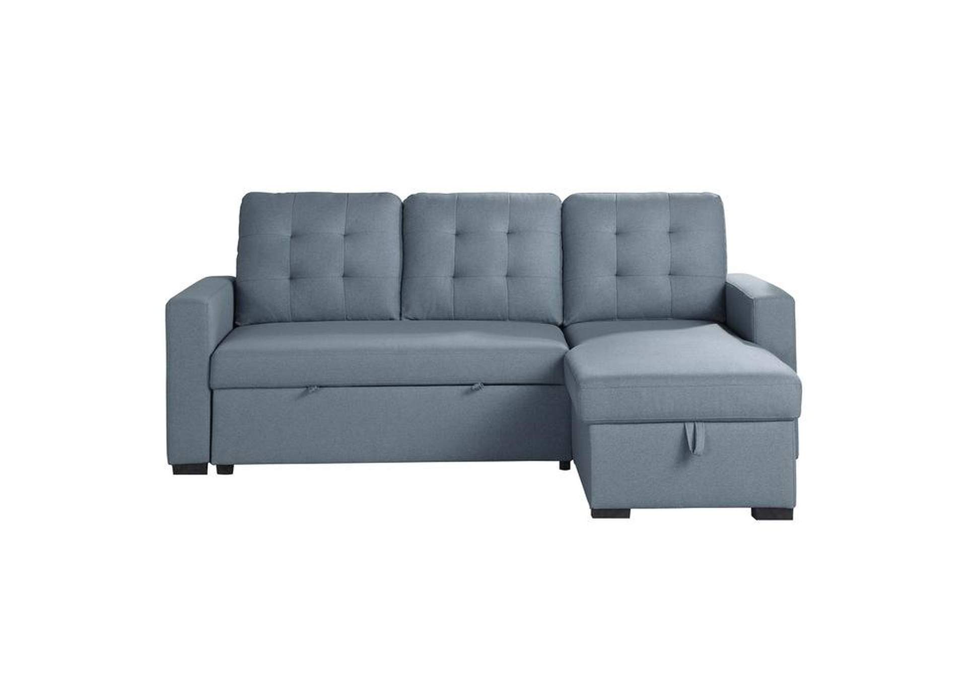 Cornish 2-Piece Reversible Sectional With Pull-Out Bed And Hidden Storage,Homelegance