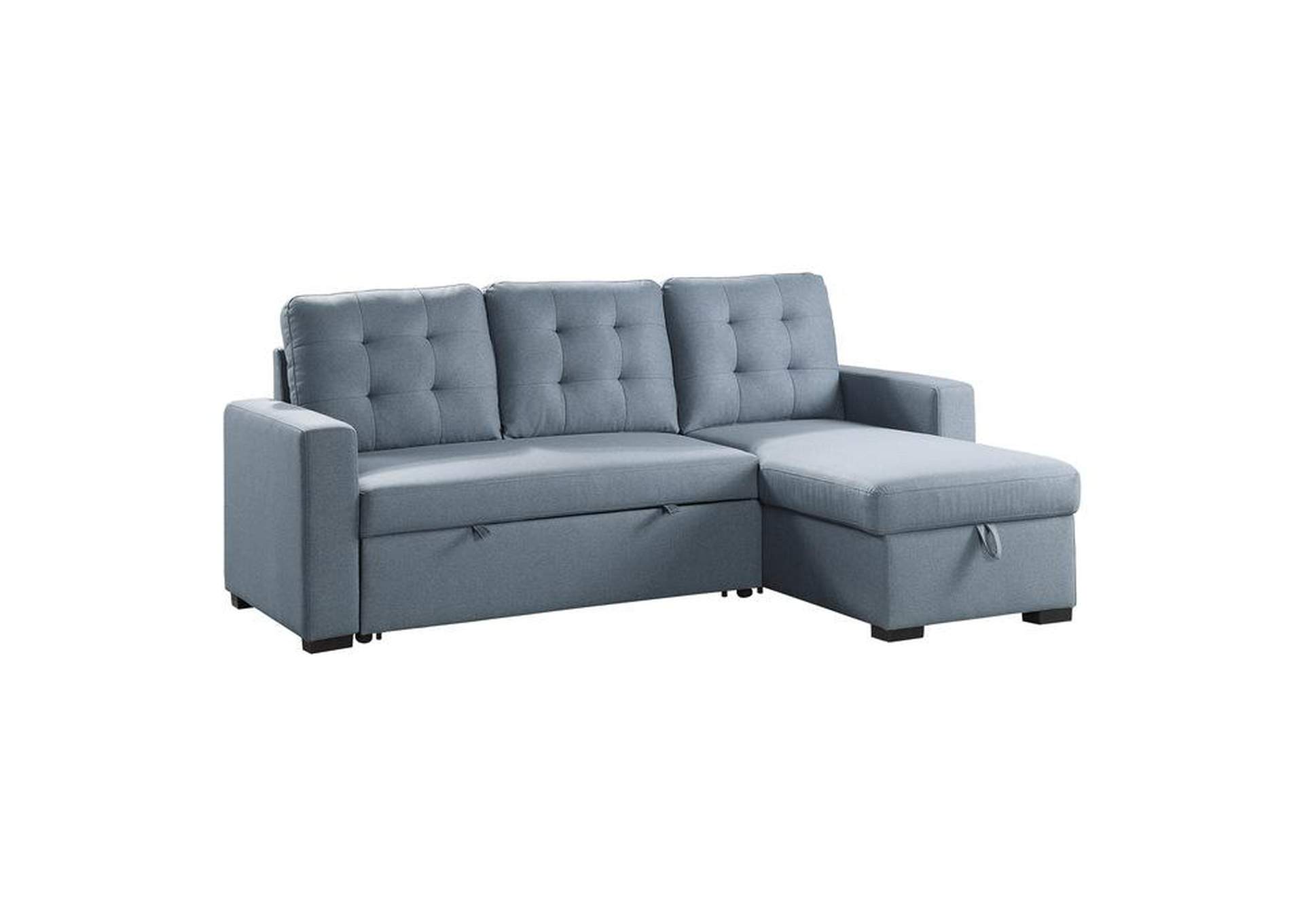 Cornish 2-Piece Reversible Sectional With Pull-Out Bed And Hidden Storage,Homelegance
