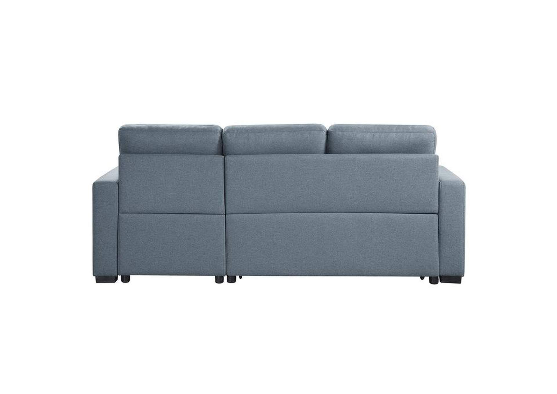 Cornish 2-Piece Reversible Sectional With Pull-Out Bed And Hidden Storage,Homelegance