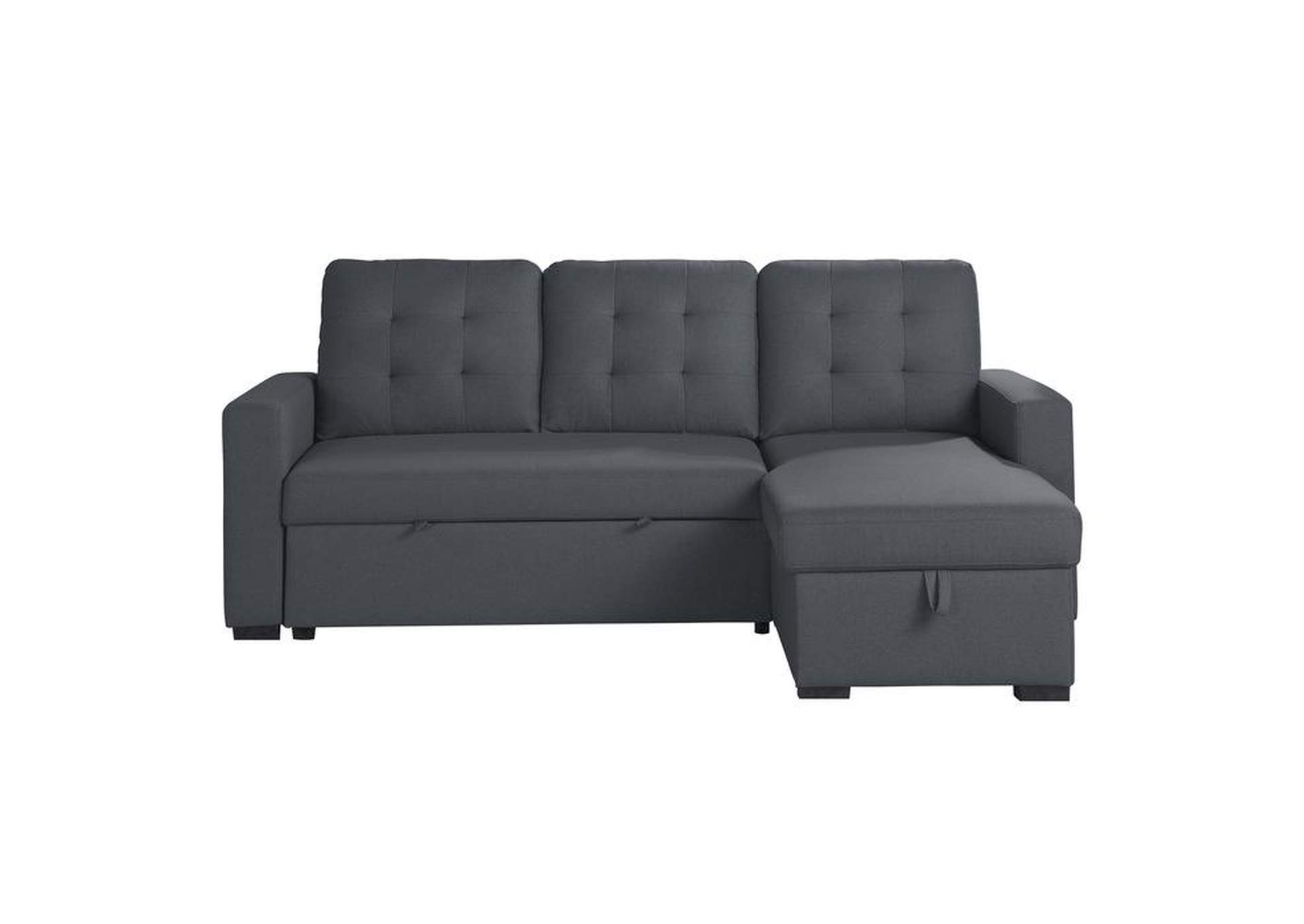 Cornish 2-Piece Reversible Sectional With Pull-Out Bed And Hidden Storage,Homelegance
