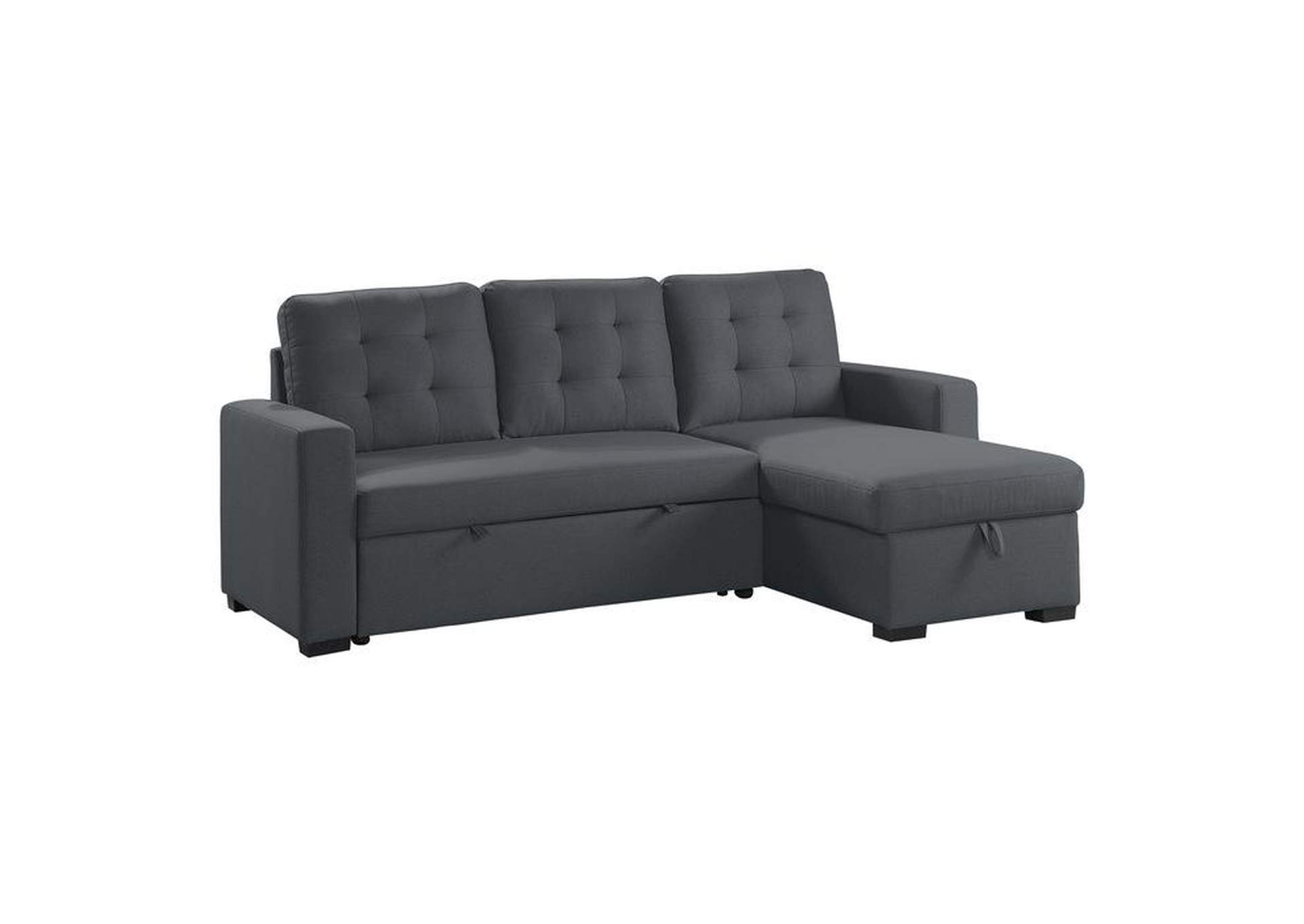 Cornish 2-Piece Reversible Sectional With Pull-Out Bed And Hidden Storage,Homelegance