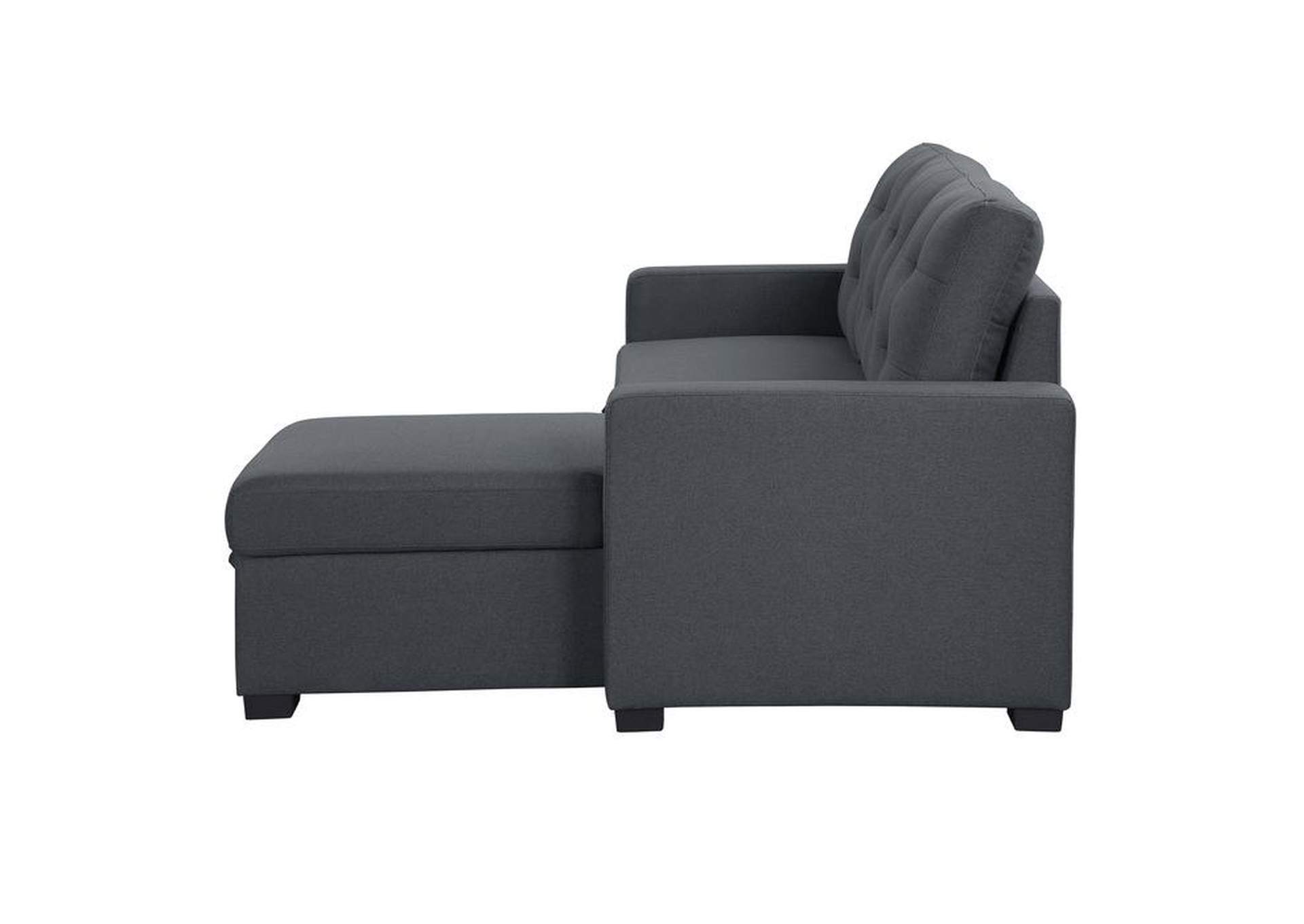 Cornish 2-Piece Reversible Sectional With Pull-Out Bed And Hidden Storage,Homelegance
