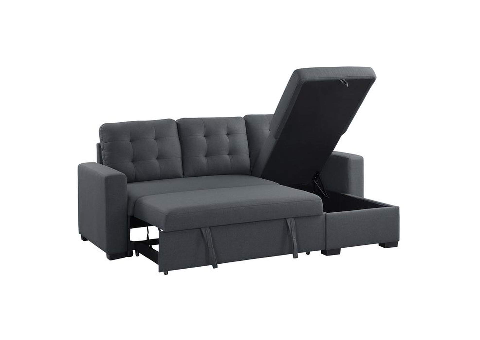 Cornish 2-Piece Reversible Sectional With Pull-Out Bed And Hidden Storage,Homelegance