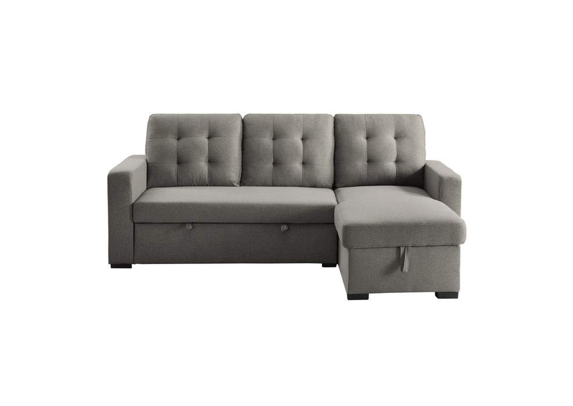 Cornish 2-Piece Reversible Sectional With Pull-Out Bed And Hidden Storage,Homelegance