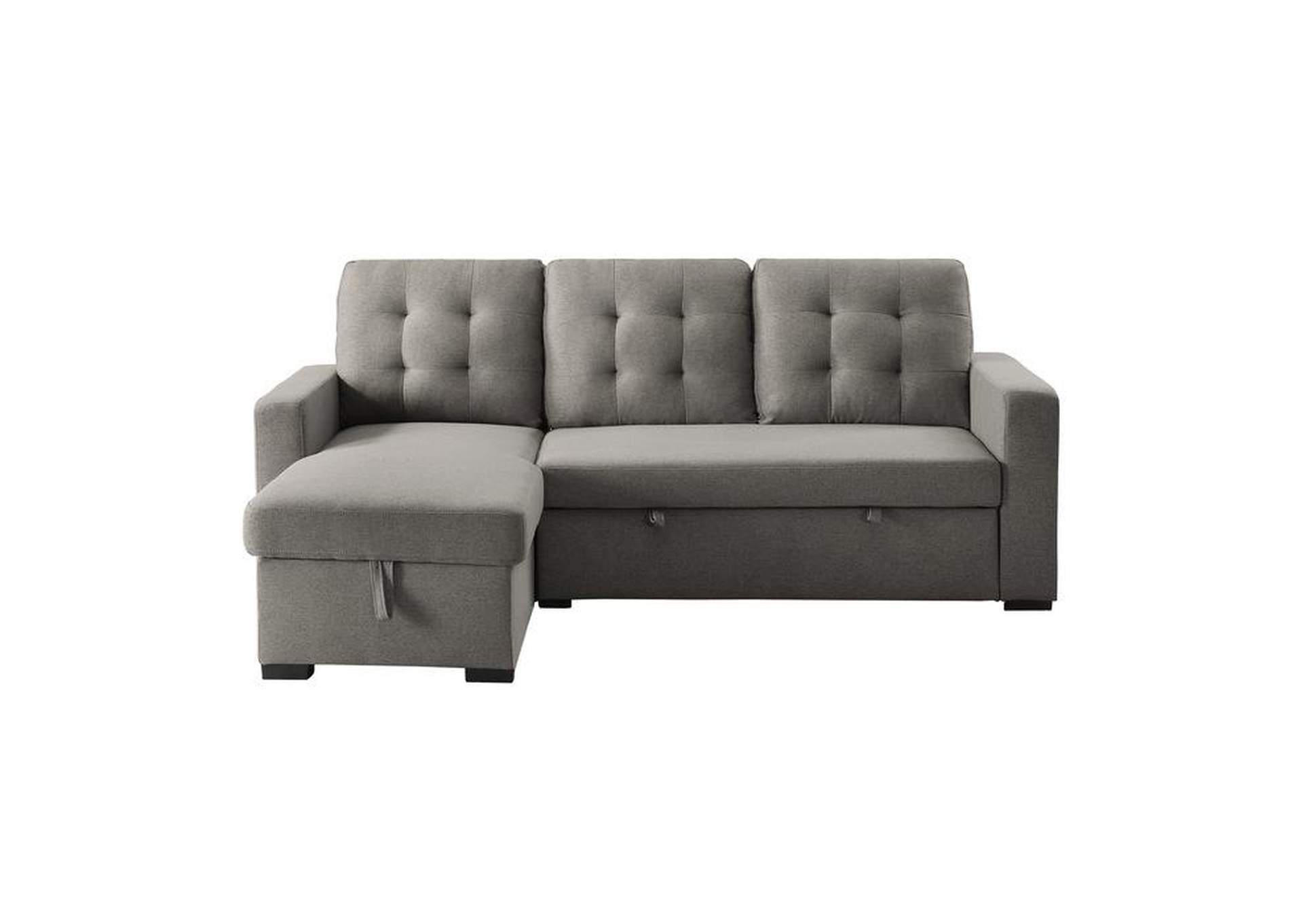 Cornish 2-Piece Reversible Sectional With Pull-Out Bed And Hidden Storage,Homelegance