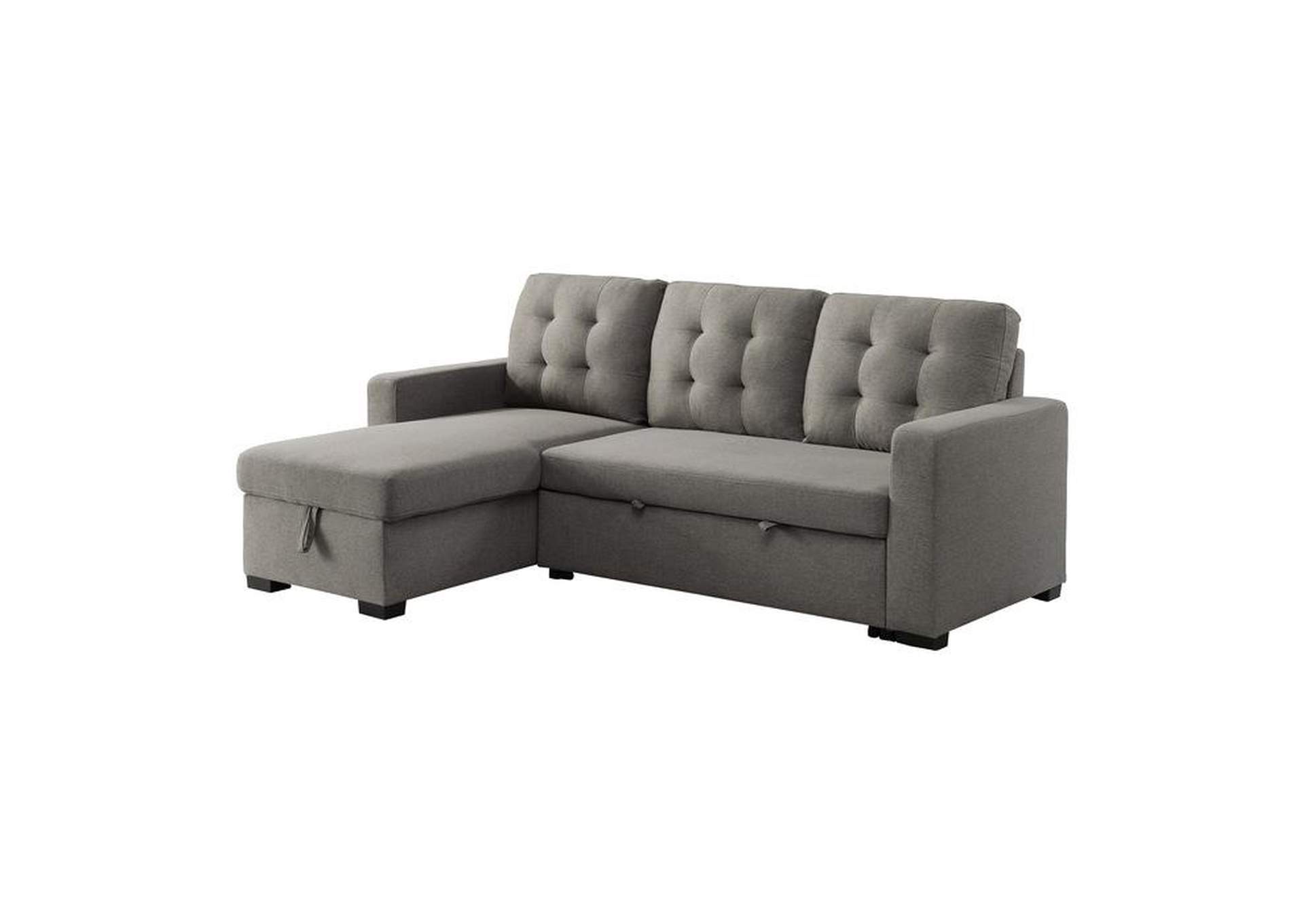 Cornish 2-Piece Reversible Sectional With Pull-Out Bed And Hidden Storage,Homelegance