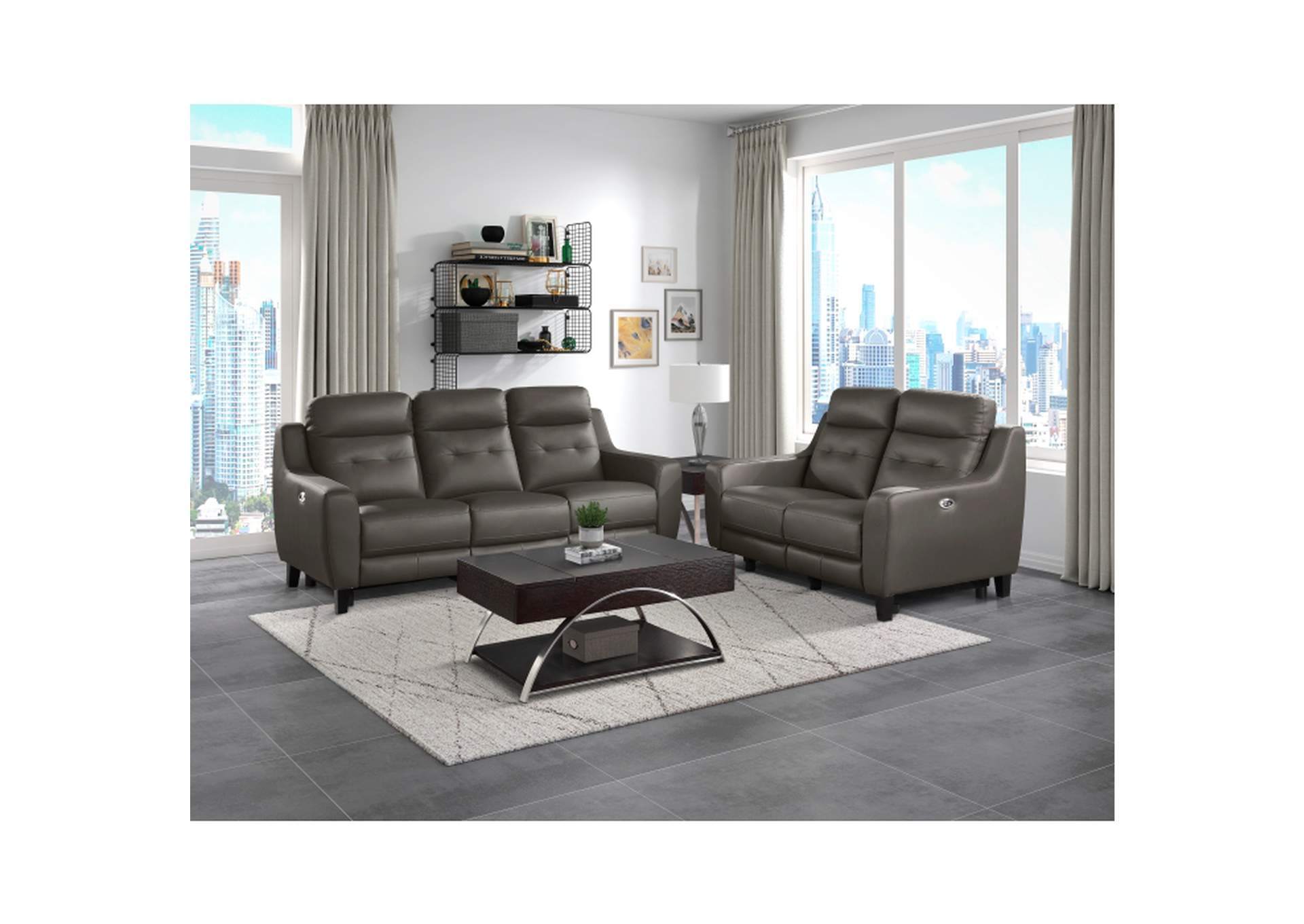Conrad Power Double Reclining Love Seat,Homelegance