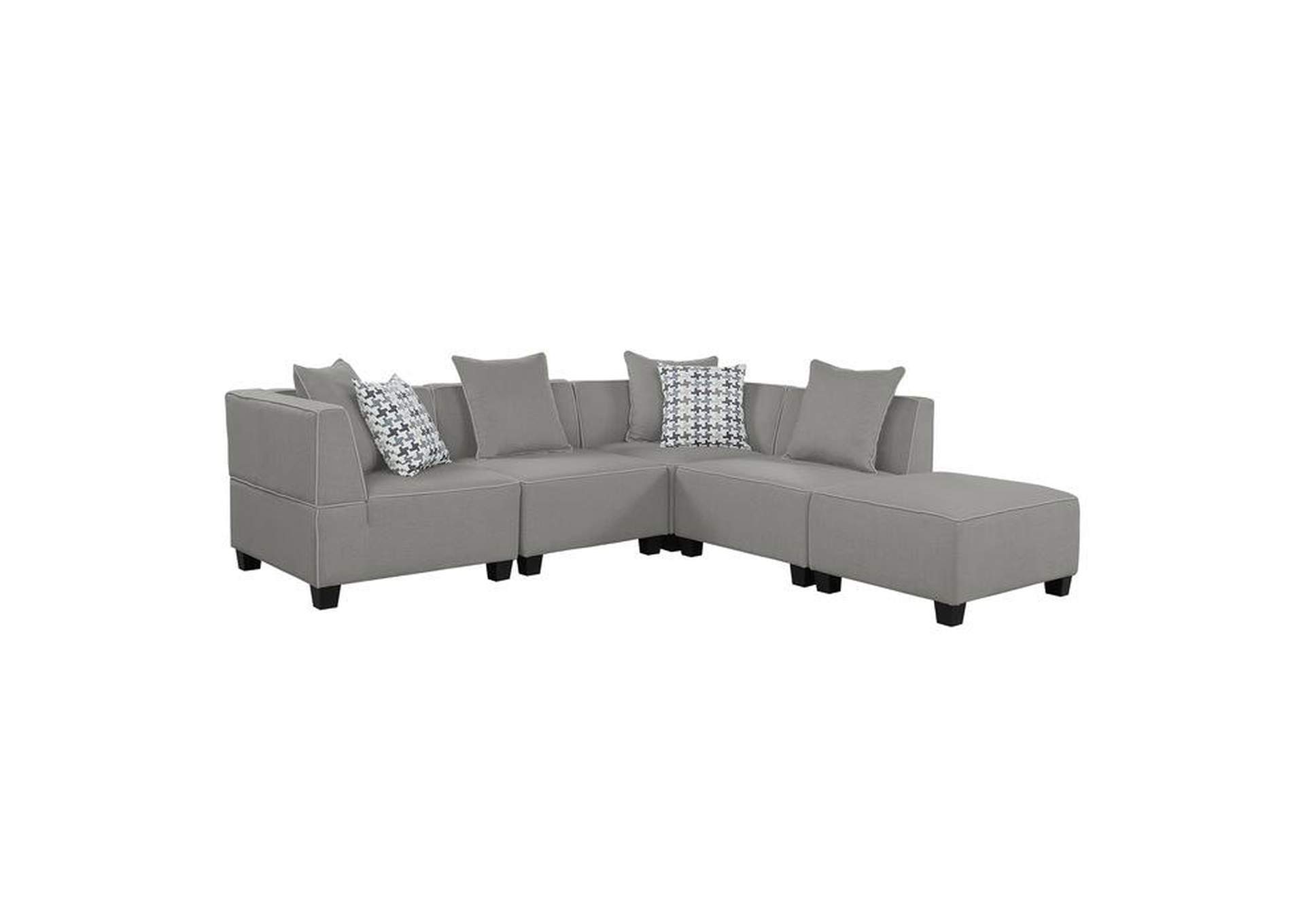 Jayne 5 Piece Modular Sectional With Ottoman,Homelegance