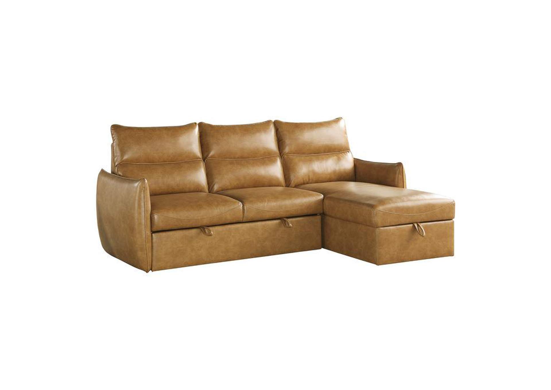 Delara 2-Piece Reversible Sectional With Pull-Out Bed And Hidden Storage,Homelegance
