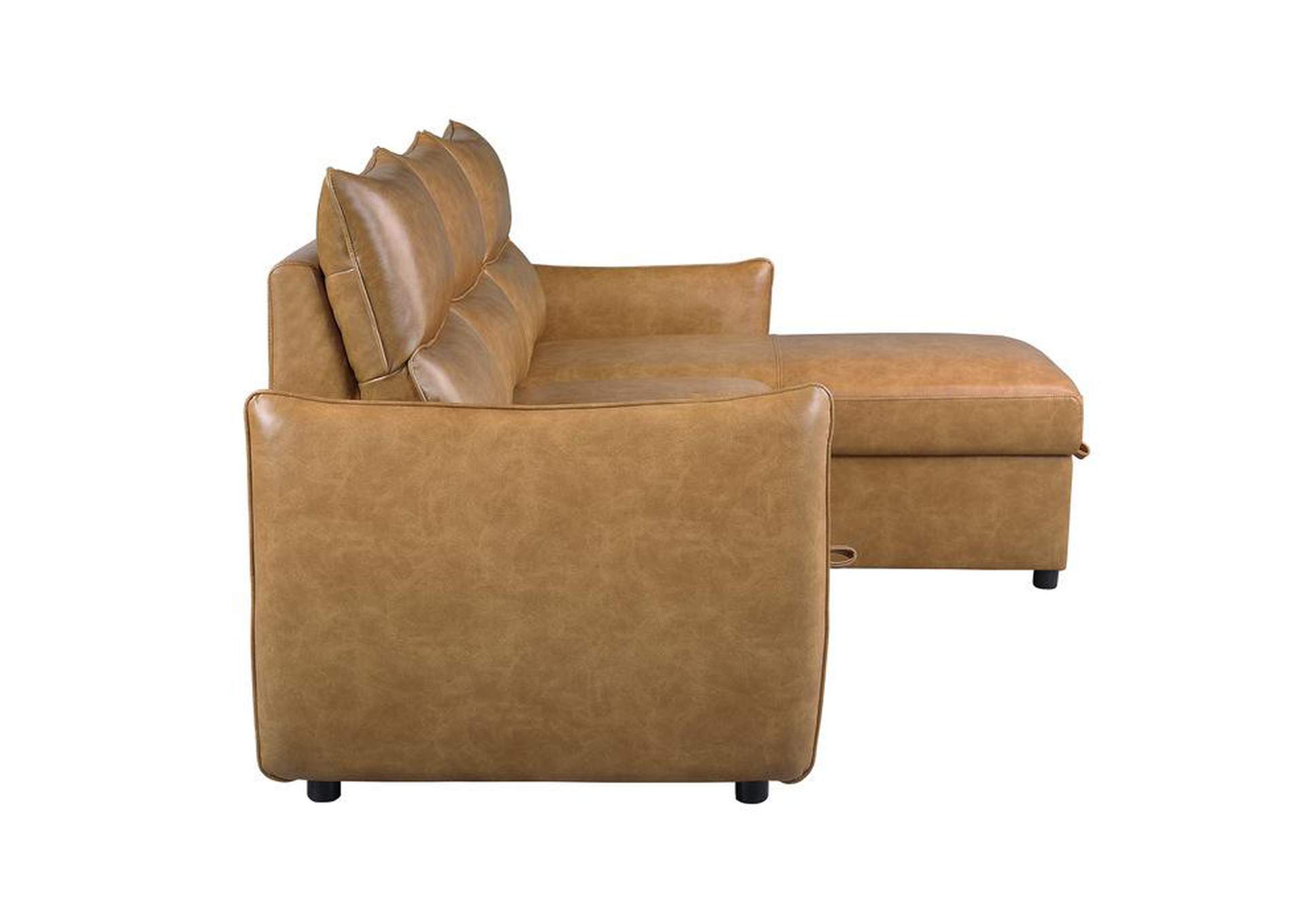 Delara 2-Piece Reversible Sectional With Pull-Out Bed And Hidden Storage,Homelegance