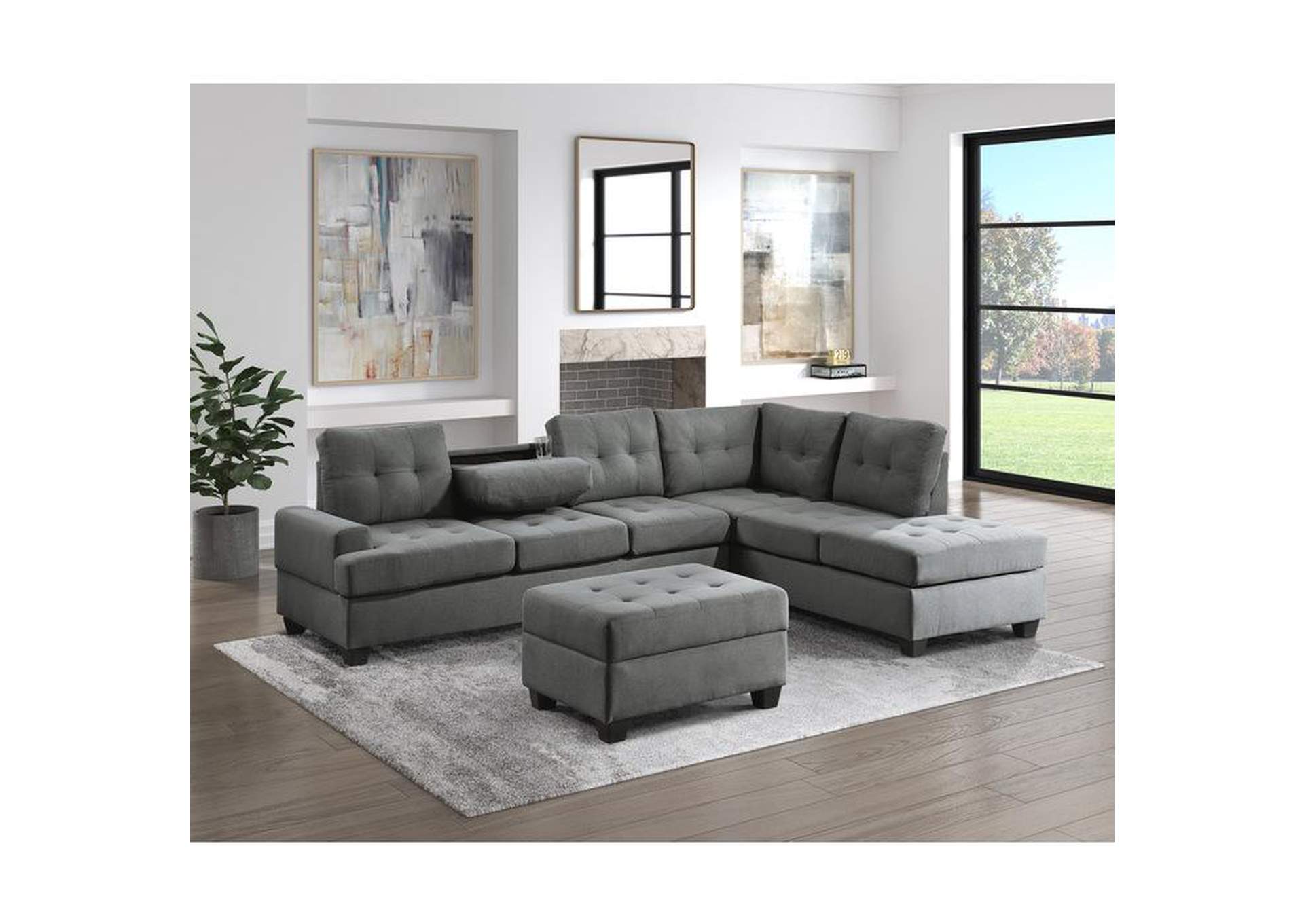 Dunstan Storage Ottoman,Homelegance