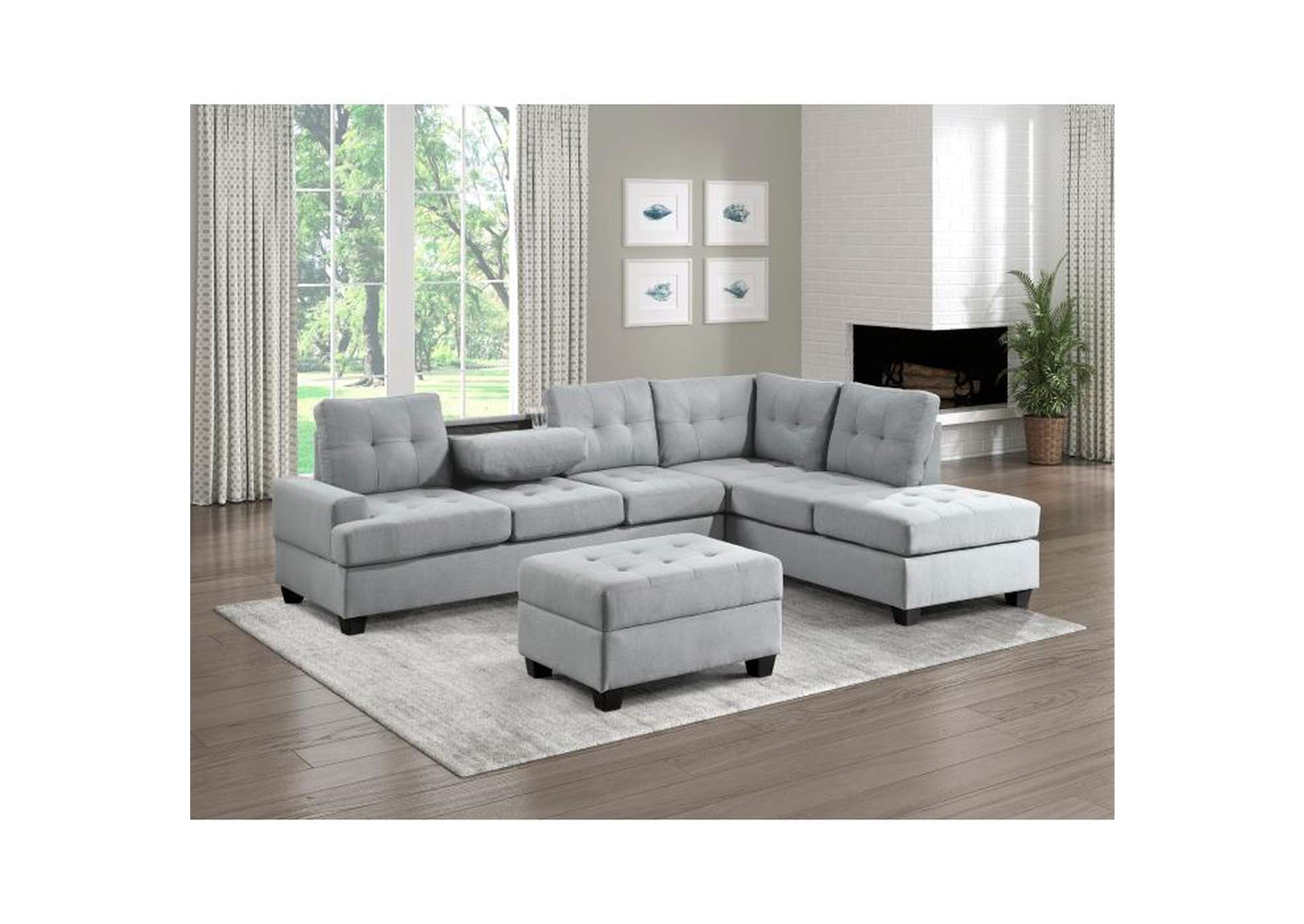 Dunstan Storage Ottoman,Homelegance