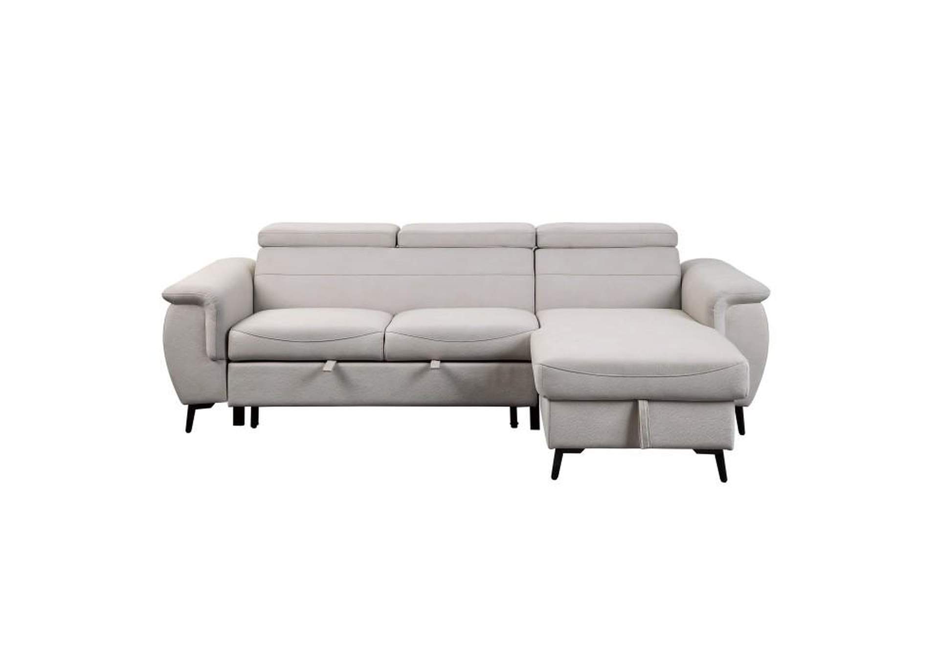 Cadence 2-Piece Reversible Sectional With Pull-Out Bed And Hidden Storage,Homelegance