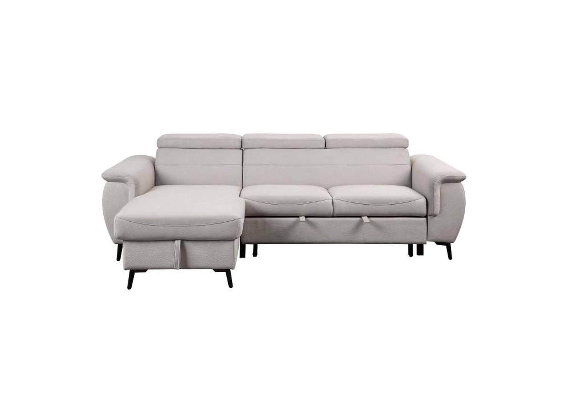 Cadence 2-Piece Reversible Sectional With Pull-Out Bed And Hidden Storage,Homelegance