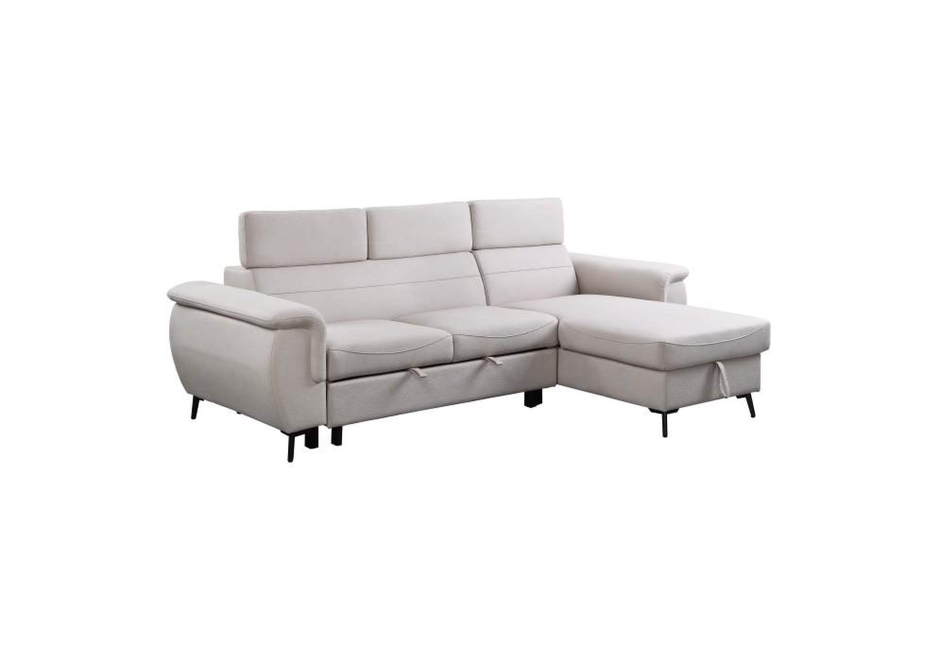 Cadence 2-Piece Reversible Sectional With Pull-Out Bed And Hidden Storage,Homelegance