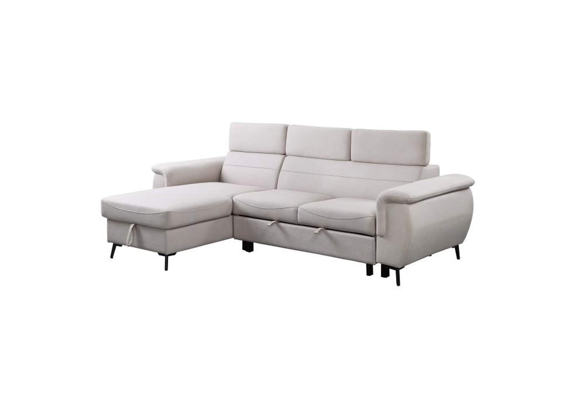 Cadence 2-Piece Reversible Sectional With Pull-Out Bed And Hidden Storage,Homelegance