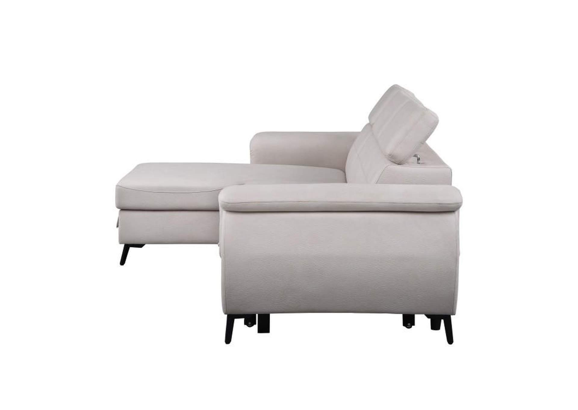 Cadence 2-Piece Reversible Sectional With Pull-Out Bed And Hidden Storage,Homelegance