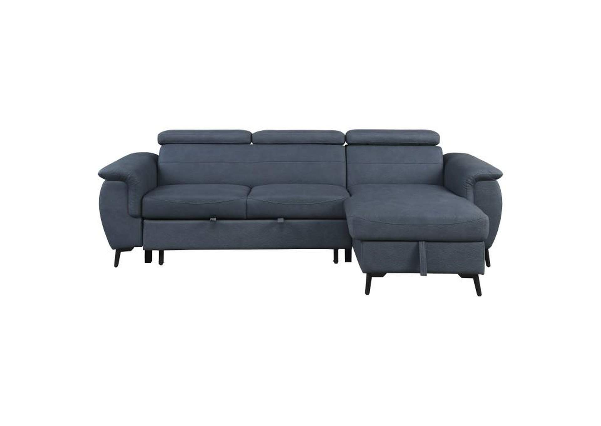 Cadence 2-Piece Reversible Sectional With Pull-Out Bed And Hidden Storage,Homelegance