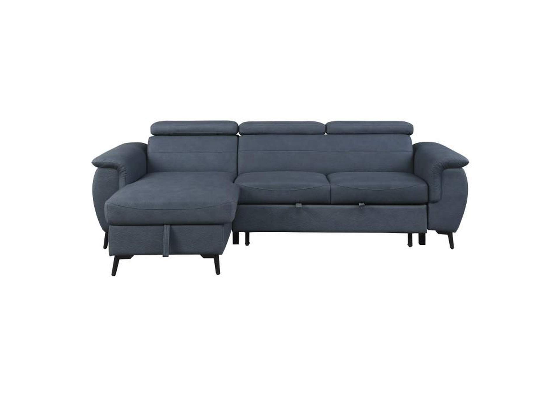 Cadence 2-Piece Reversible Sectional With Pull-Out Bed And Hidden Storage,Homelegance