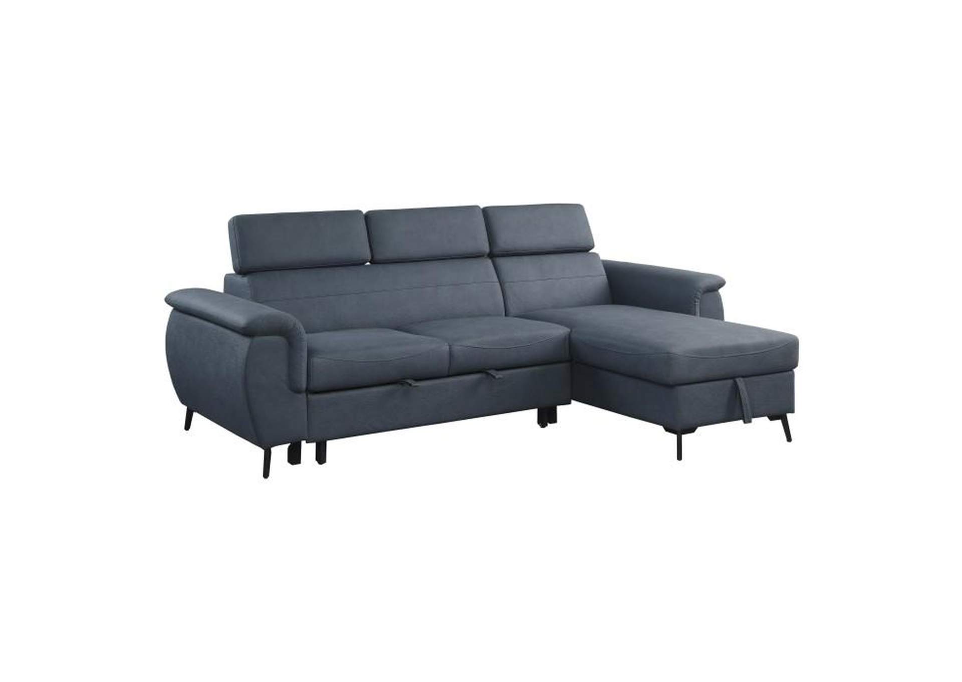 Cadence 2-Piece Reversible Sectional With Pull-Out Bed And Hidden Storage,Homelegance