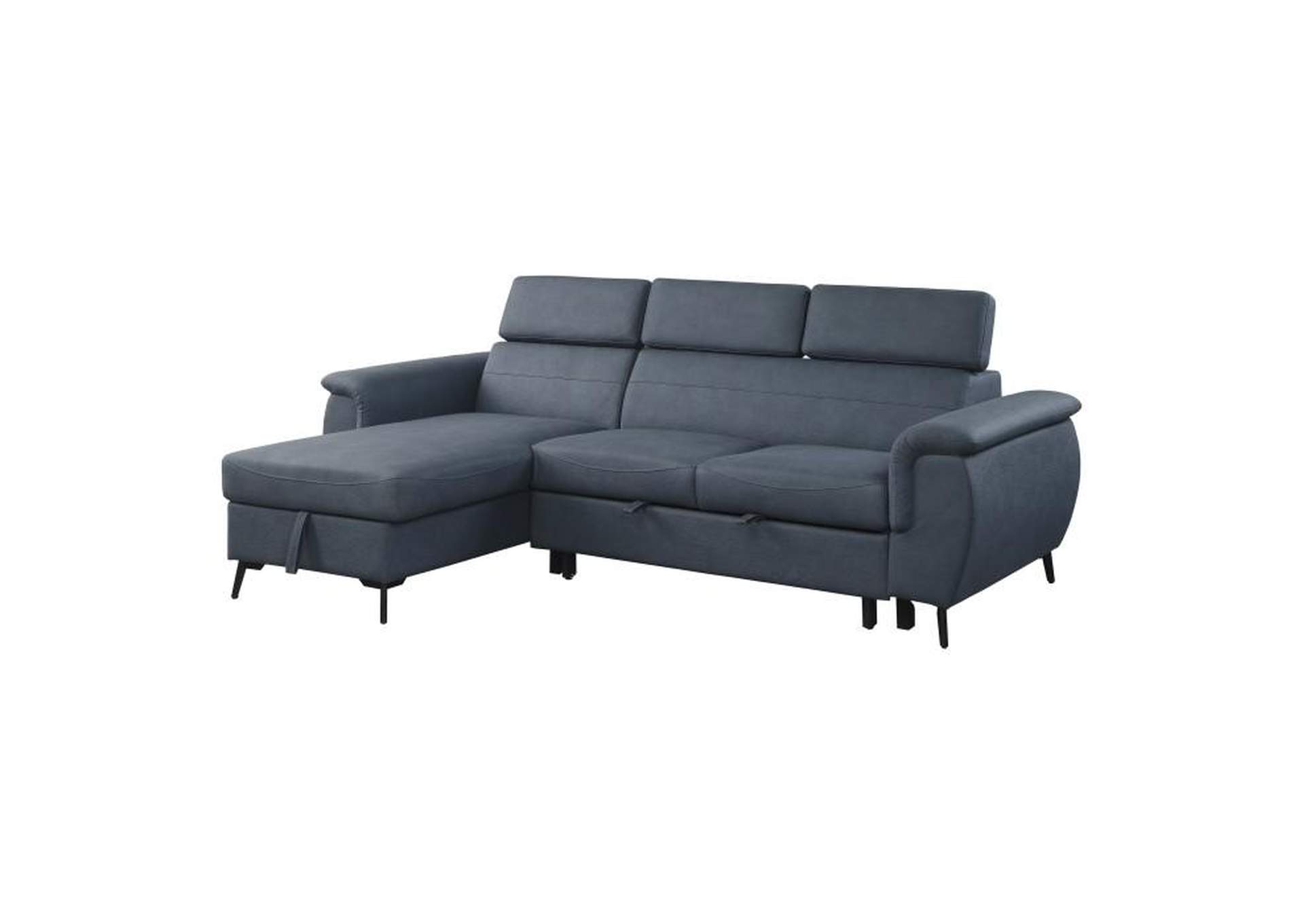 Cadence 2-Piece Reversible Sectional With Pull-Out Bed And Hidden Storage,Homelegance