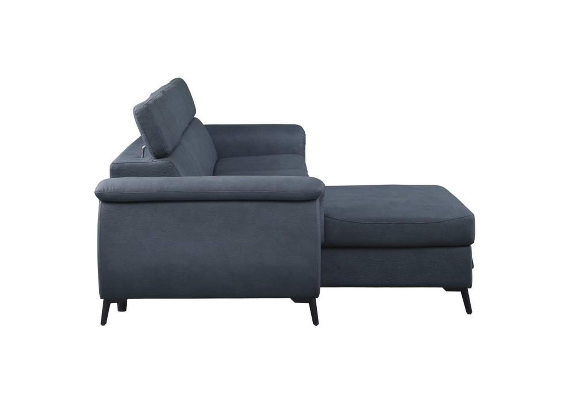 Cadence 2-Piece Reversible Sectional With Pull-Out Bed And Hidden Storage,Homelegance