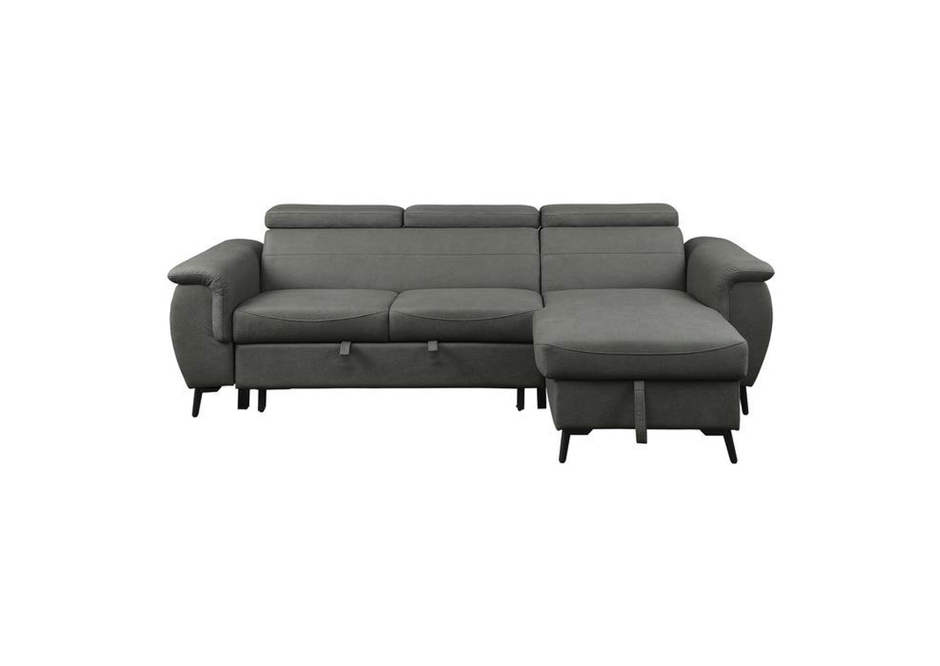 Cadence 2-Piece Reversible Sectional With Pull-Out Bed And Hidden Storage,Homelegance