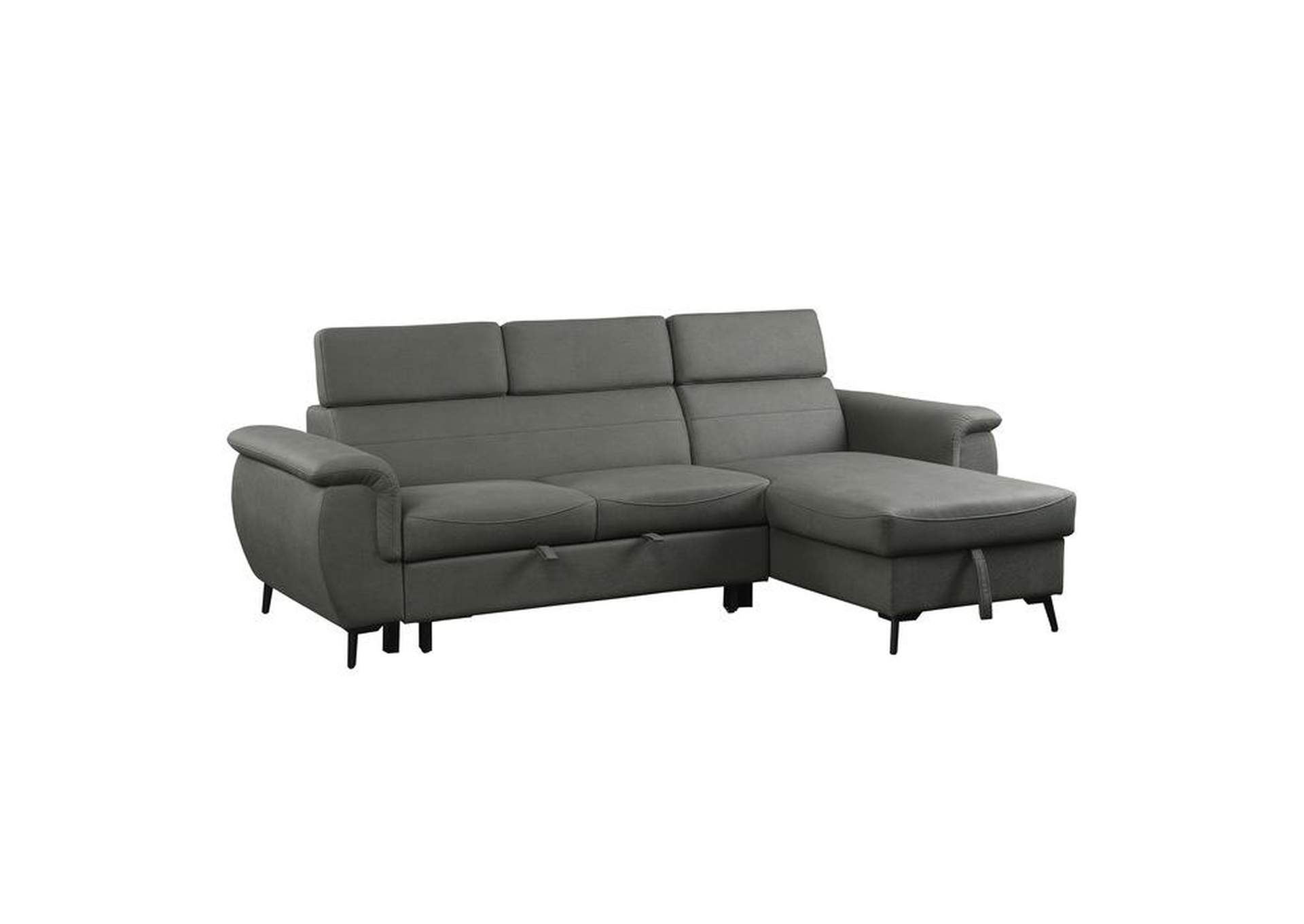 Cadence 2-Piece Reversible Sectional With Pull-Out Bed And Hidden Storage,Homelegance