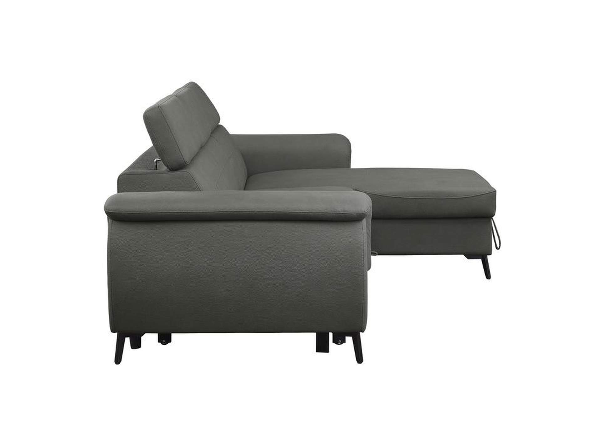 Cadence 2-Piece Reversible Sectional With Pull-Out Bed And Hidden Storage,Homelegance