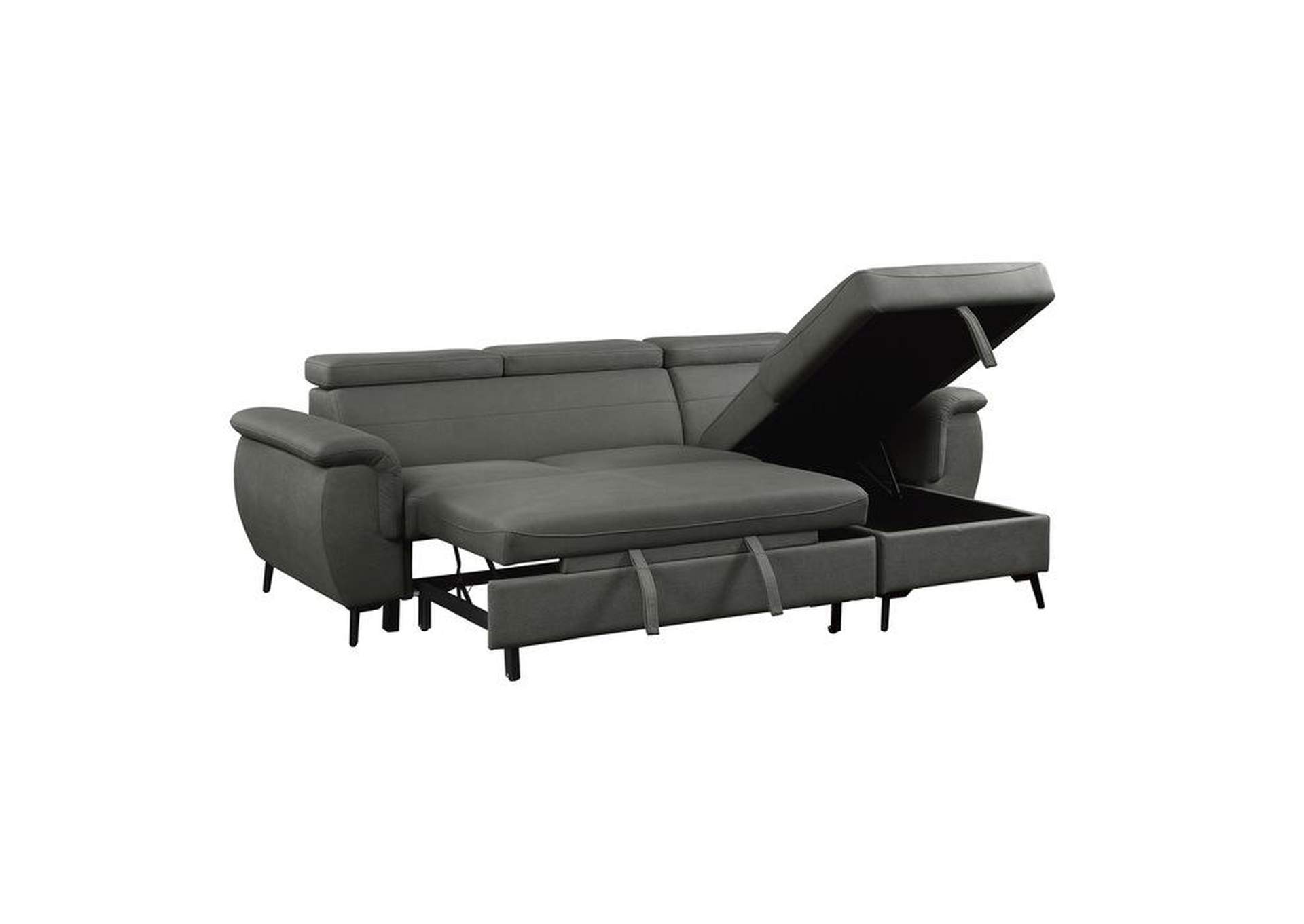 Cadence 2-Piece Reversible Sectional With Pull-Out Bed And Hidden Storage,Homelegance