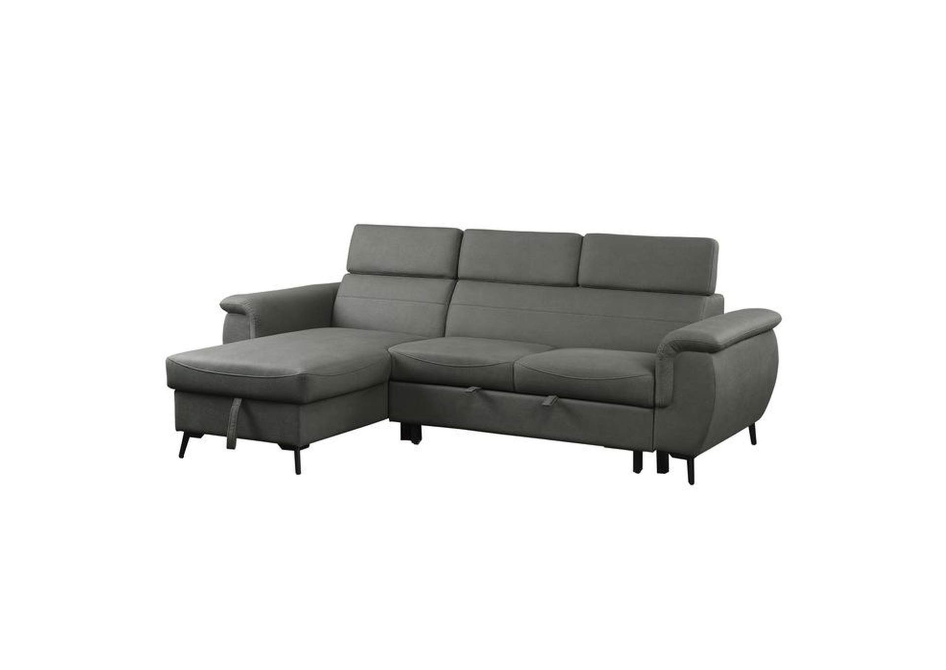 Cadence 2-Piece Reversible Sectional With Pull-Out Bed And Hidden Storage,Homelegance