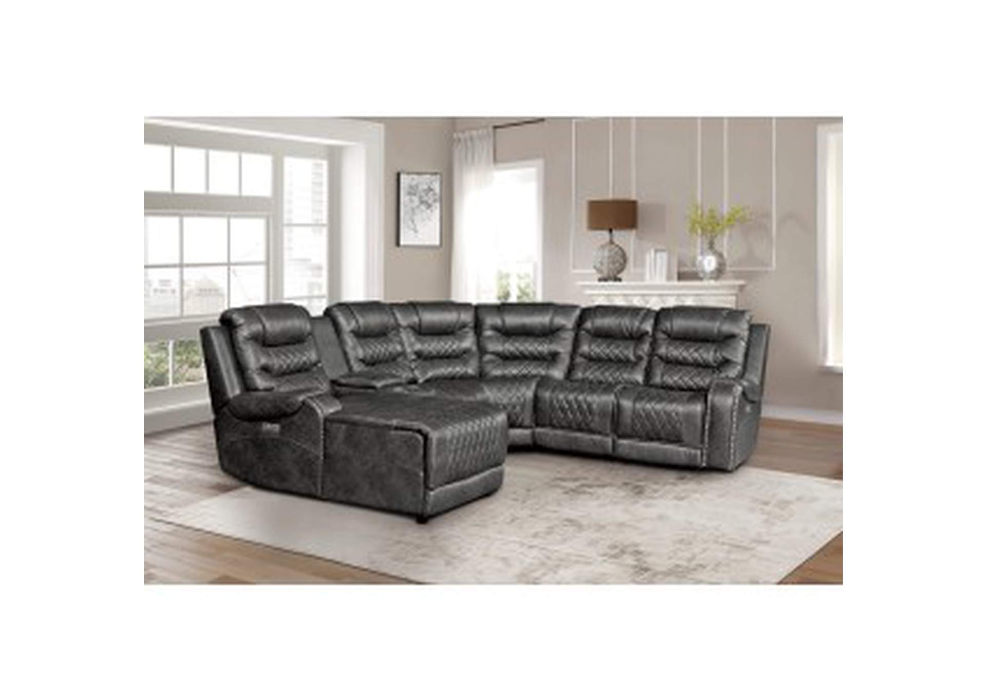 Putnam Power Left Side Reclining Chaise With Usb Port,Homelegance