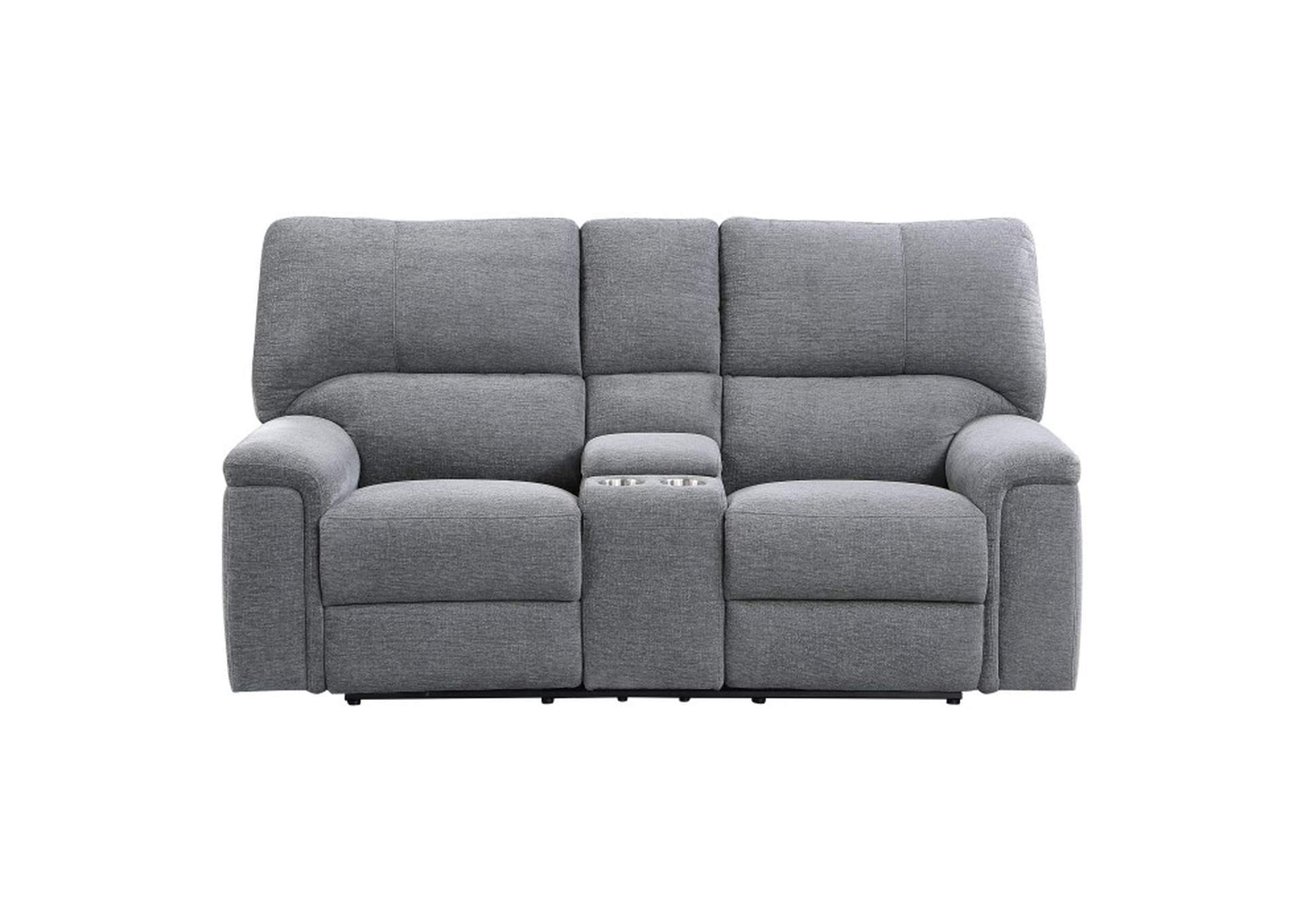 Dickinson Power Double Reclining Love Seat with Center Console and Power Headrests,Homelegance