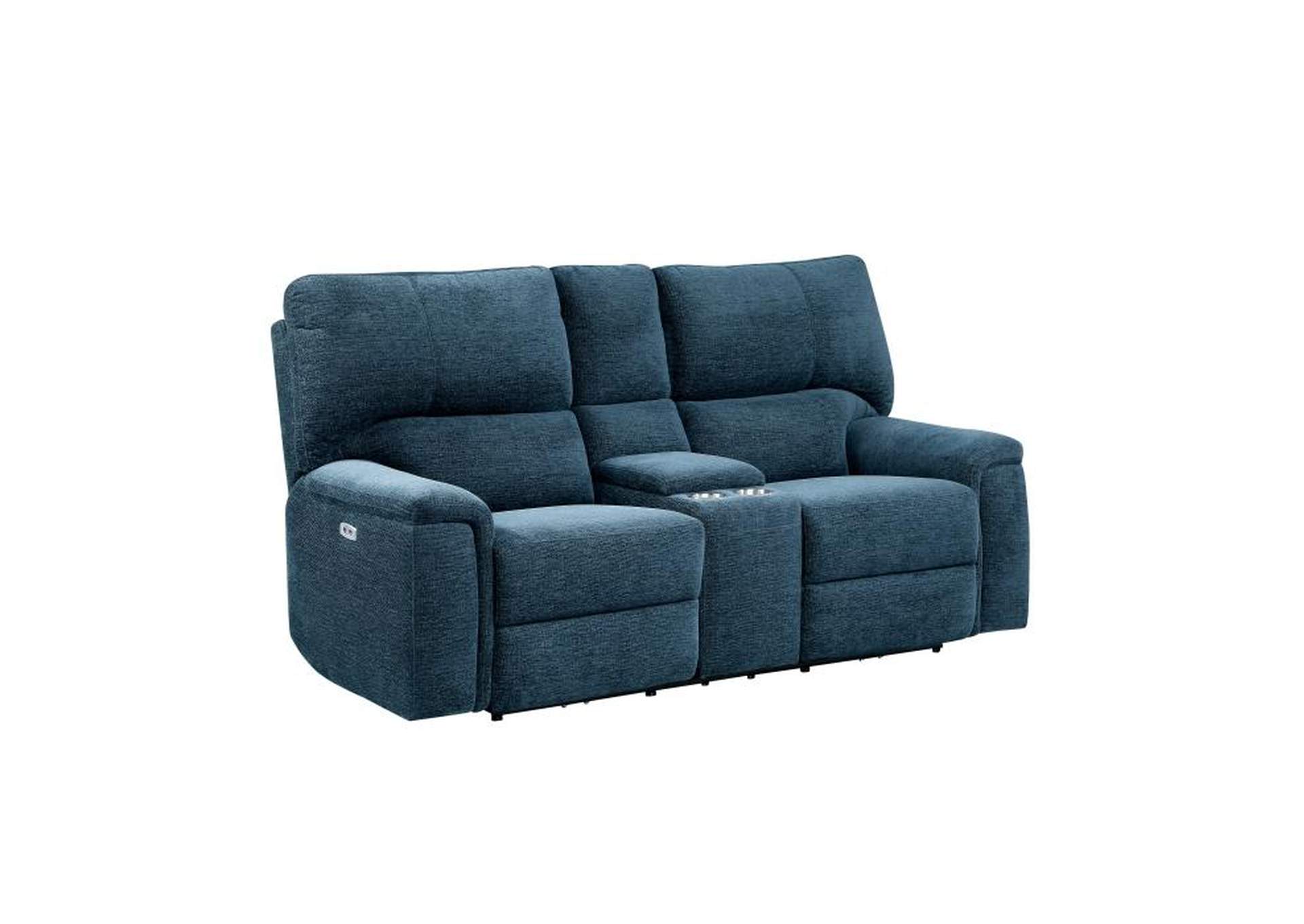 Dickinson Power Double Reclining Love Seat With Center Console And Power Headrests,Homelegance