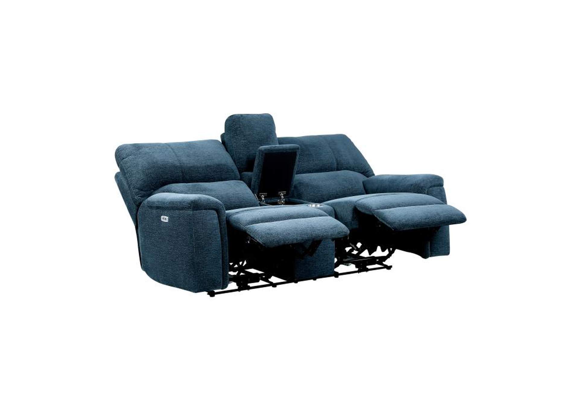 Dickinson Power Double Reclining Love Seat With Center Console And Power Headrests,Homelegance