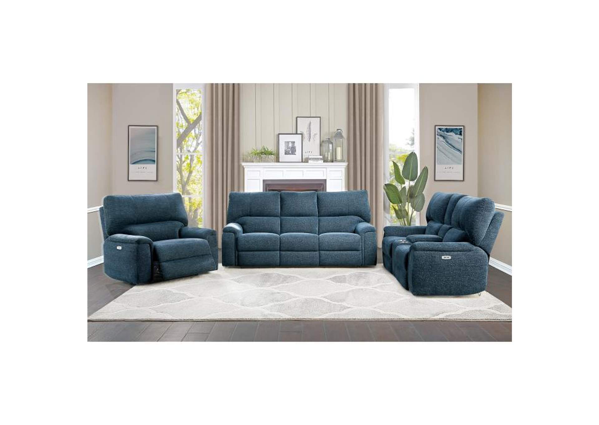 Dickinson Power Double Reclining Sofa With Power Headrests,Homelegance