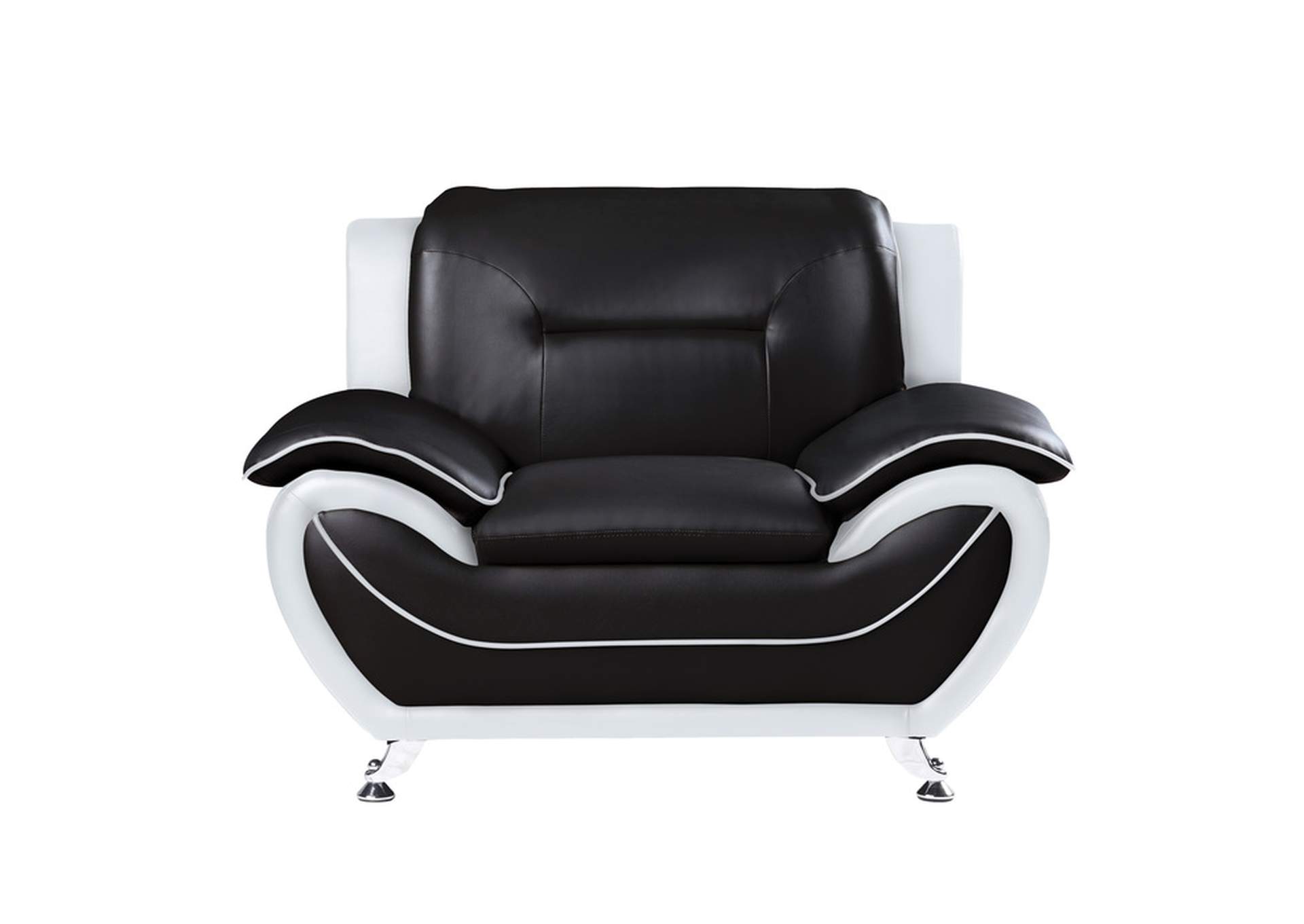 White/Black Chair, White/Black,Homelegance
