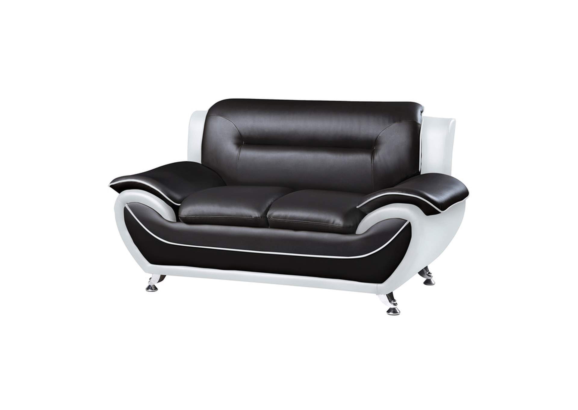 White/Black Love Seat, White/Black,Homelegance