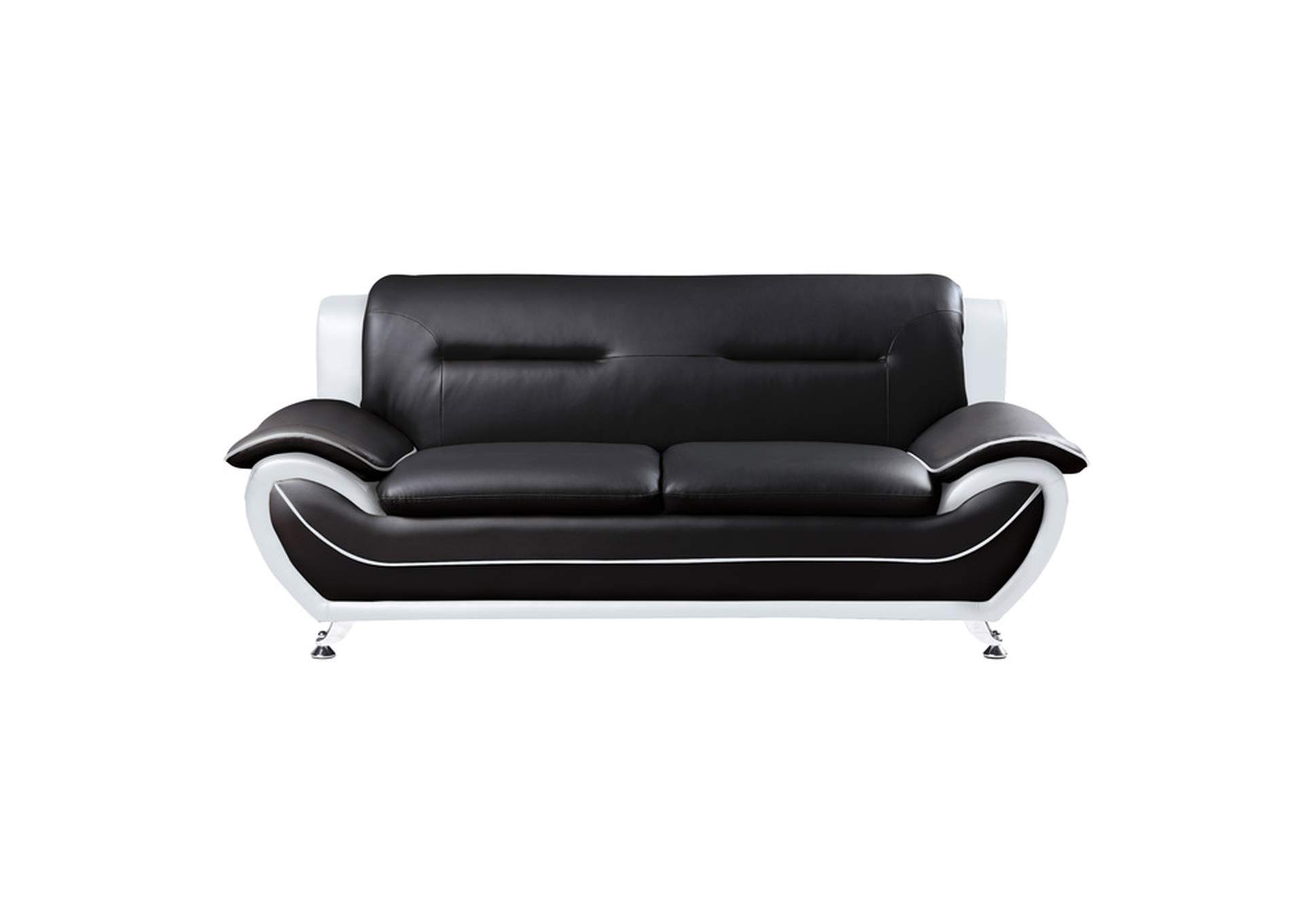 White/Black Sofa, White/Black,Homelegance