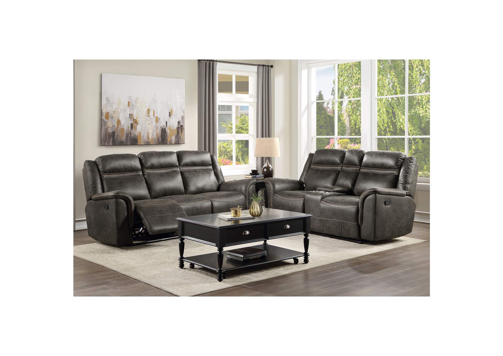 Boise Double Reclining Love Seat with Center Console,Homelegance