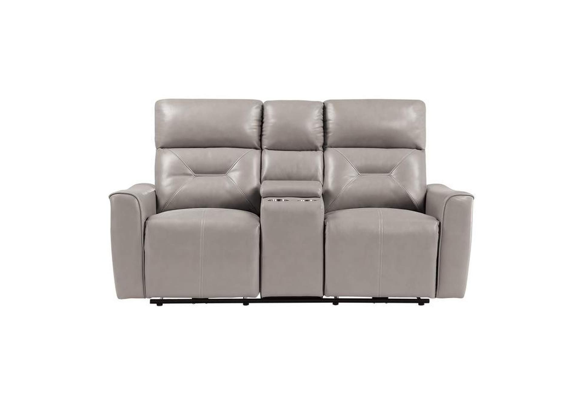 Burwell Power Double Reclining Love Seat With Center Console And Usb Ports,Homelegance