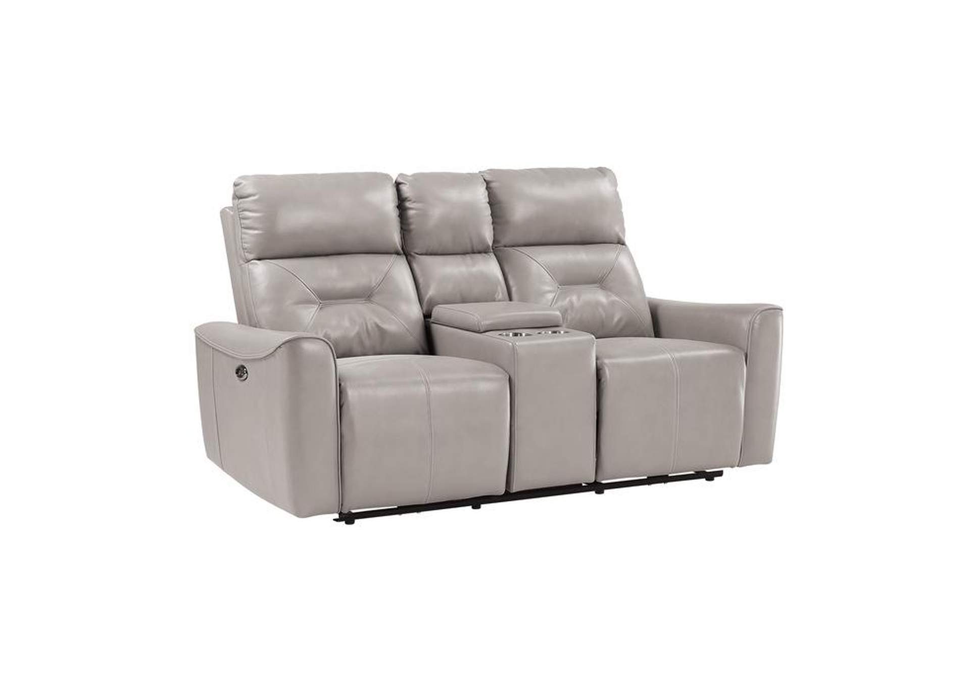 Burwell Power Double Reclining Love Seat With Center Console And Usb Ports,Homelegance