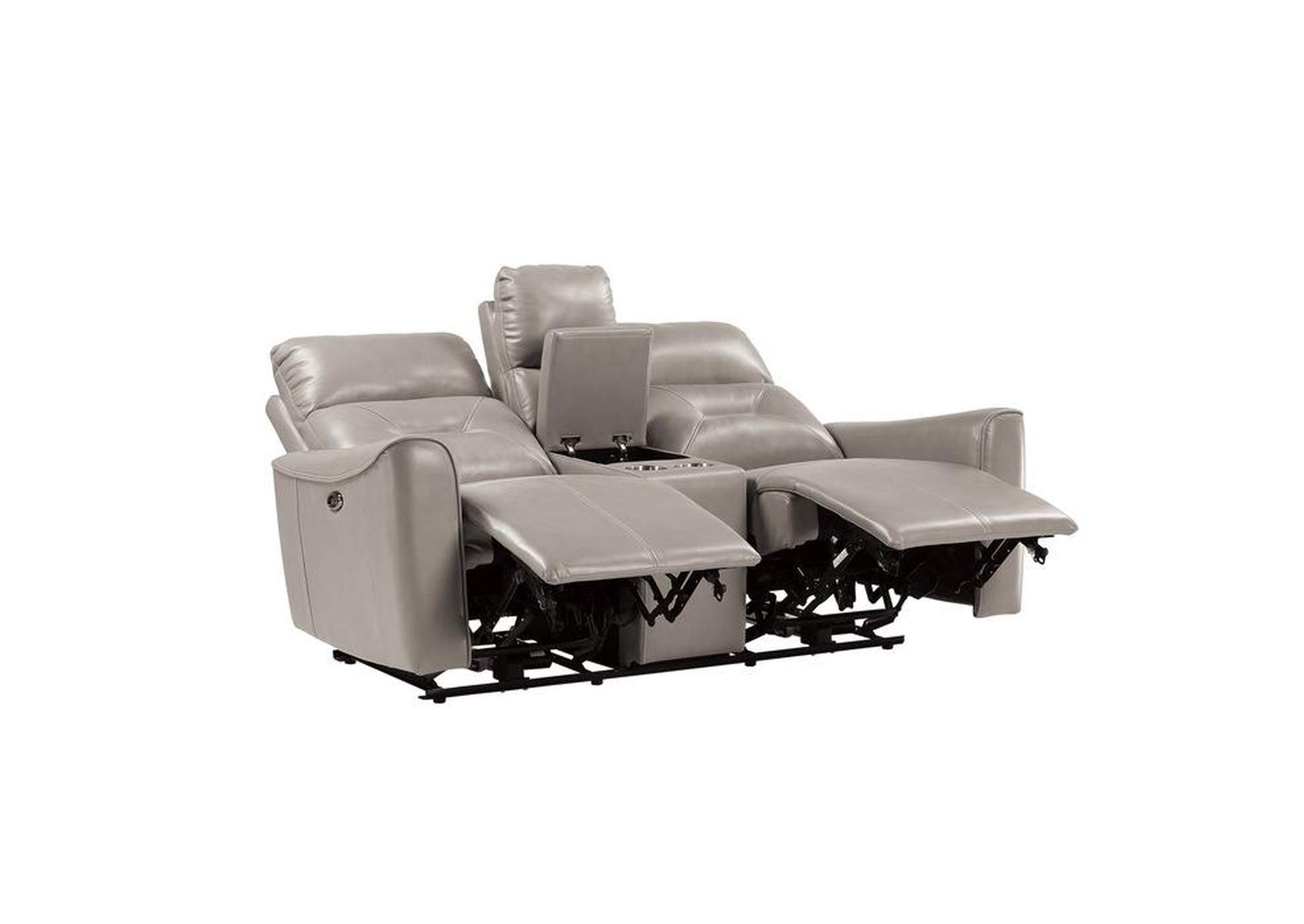 Burwell Power Double Reclining Love Seat With Center Console And Usb Ports,Homelegance