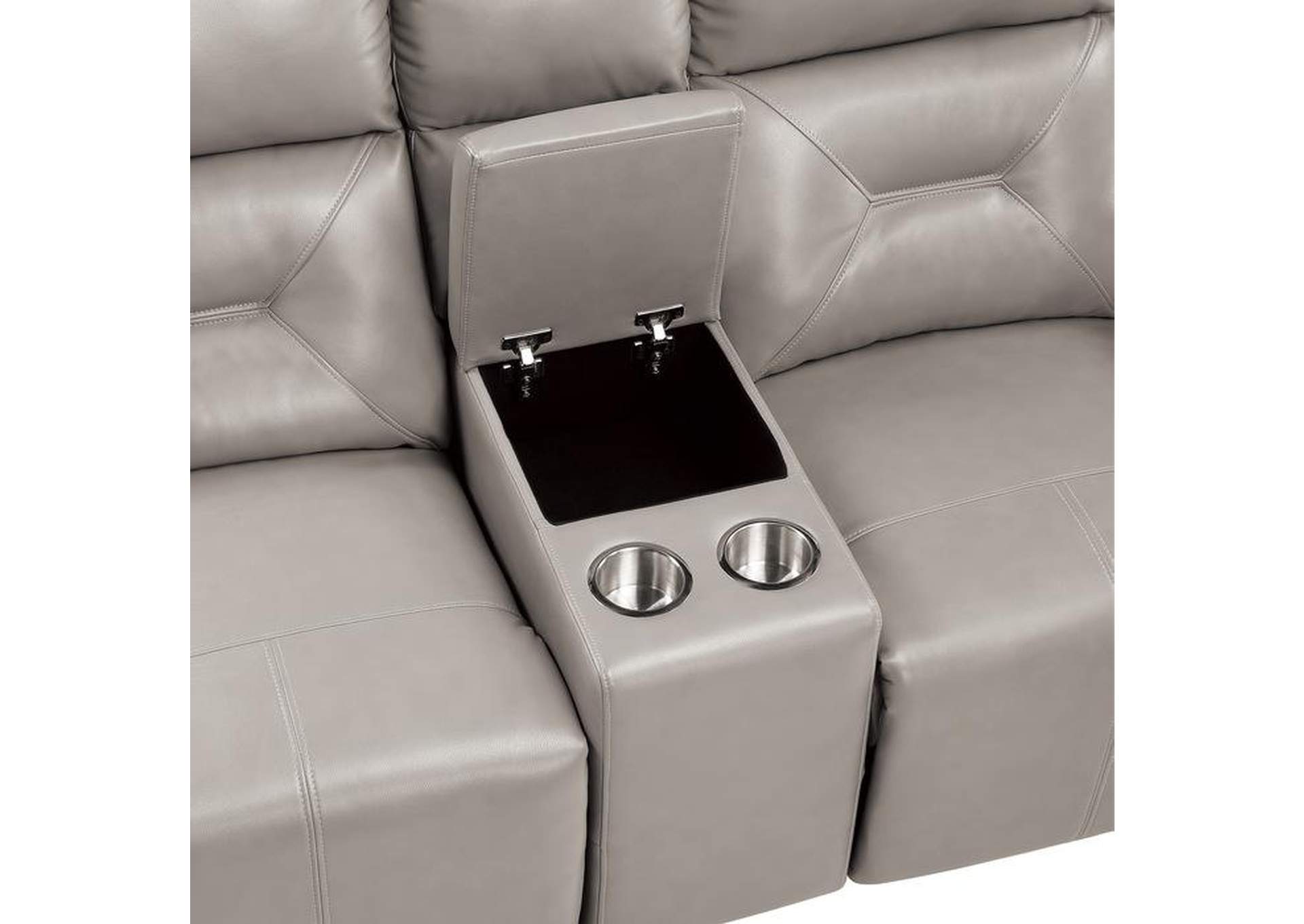 Burwell Power Double Reclining Love Seat With Center Console And Usb Ports,Homelegance