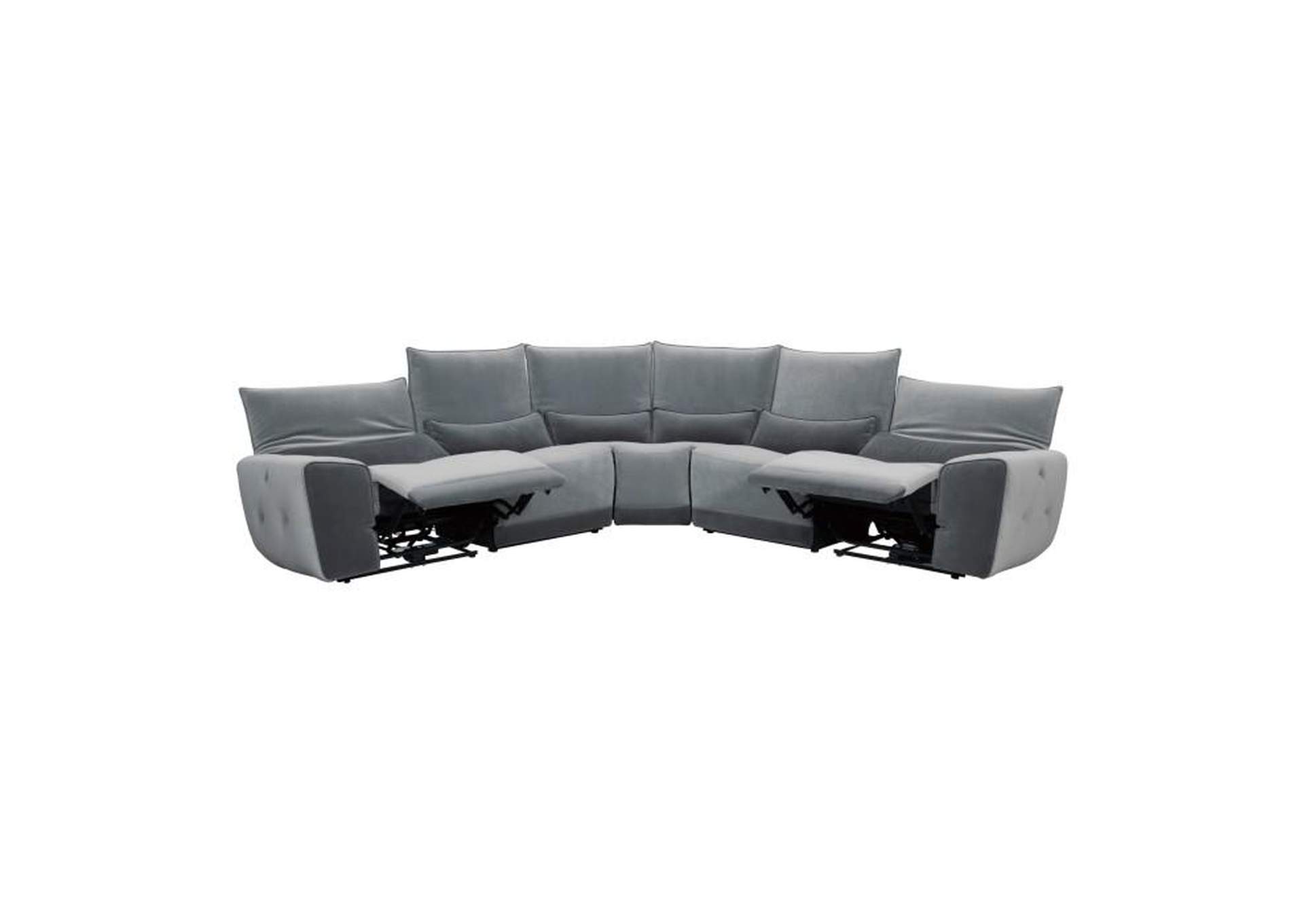 Helix 5 Piece Power Reclining Sectional With Adjustable Headrests,Homelegance