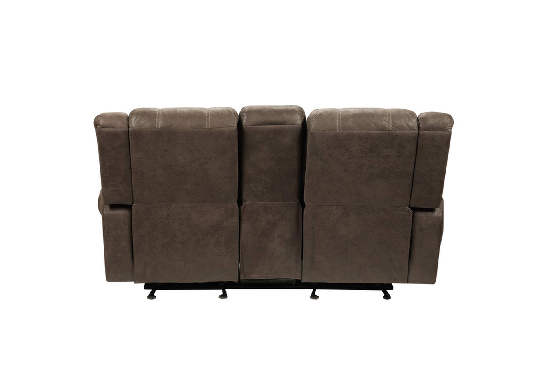 Creighton Double Glider Reclining Love Seat with Center Console,Homelegance